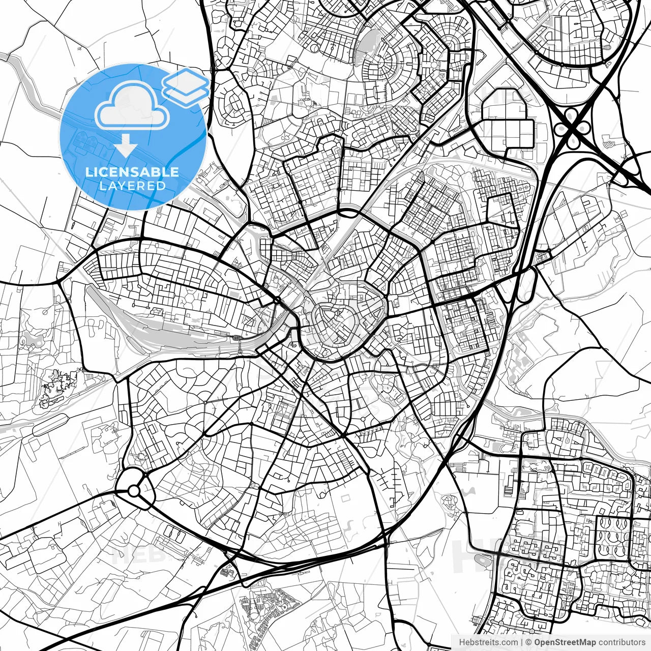 Layered PDF map of Amersfoort, Utrecht, Netherlands