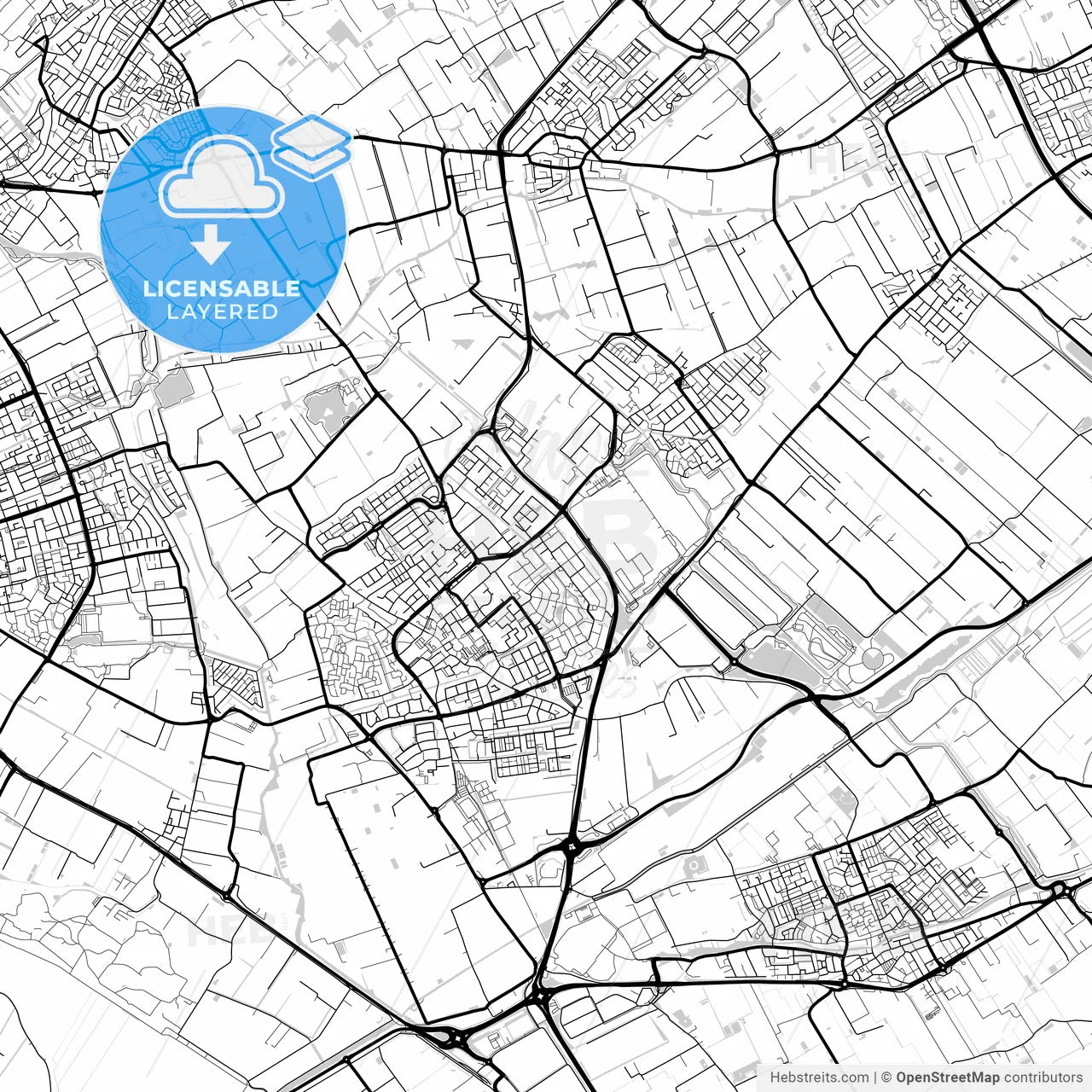 Layered PDF map of Westland, South Holland, Netherlands