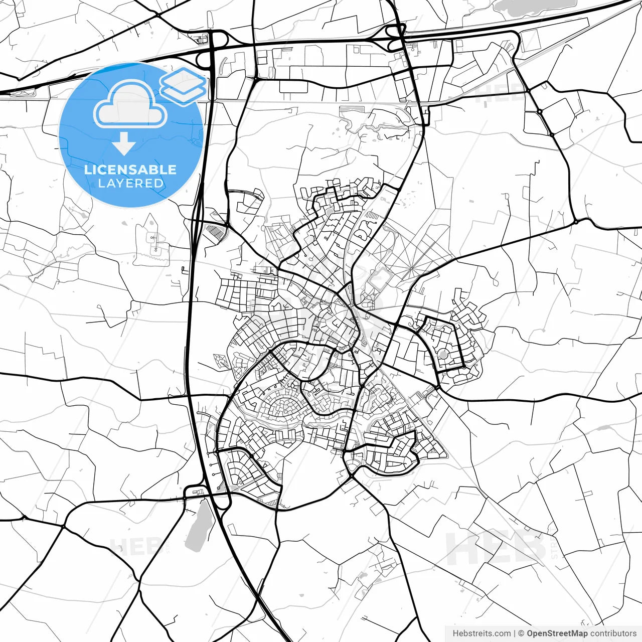 Layered PDF map of Barneveld, Gelderland, Netherlands