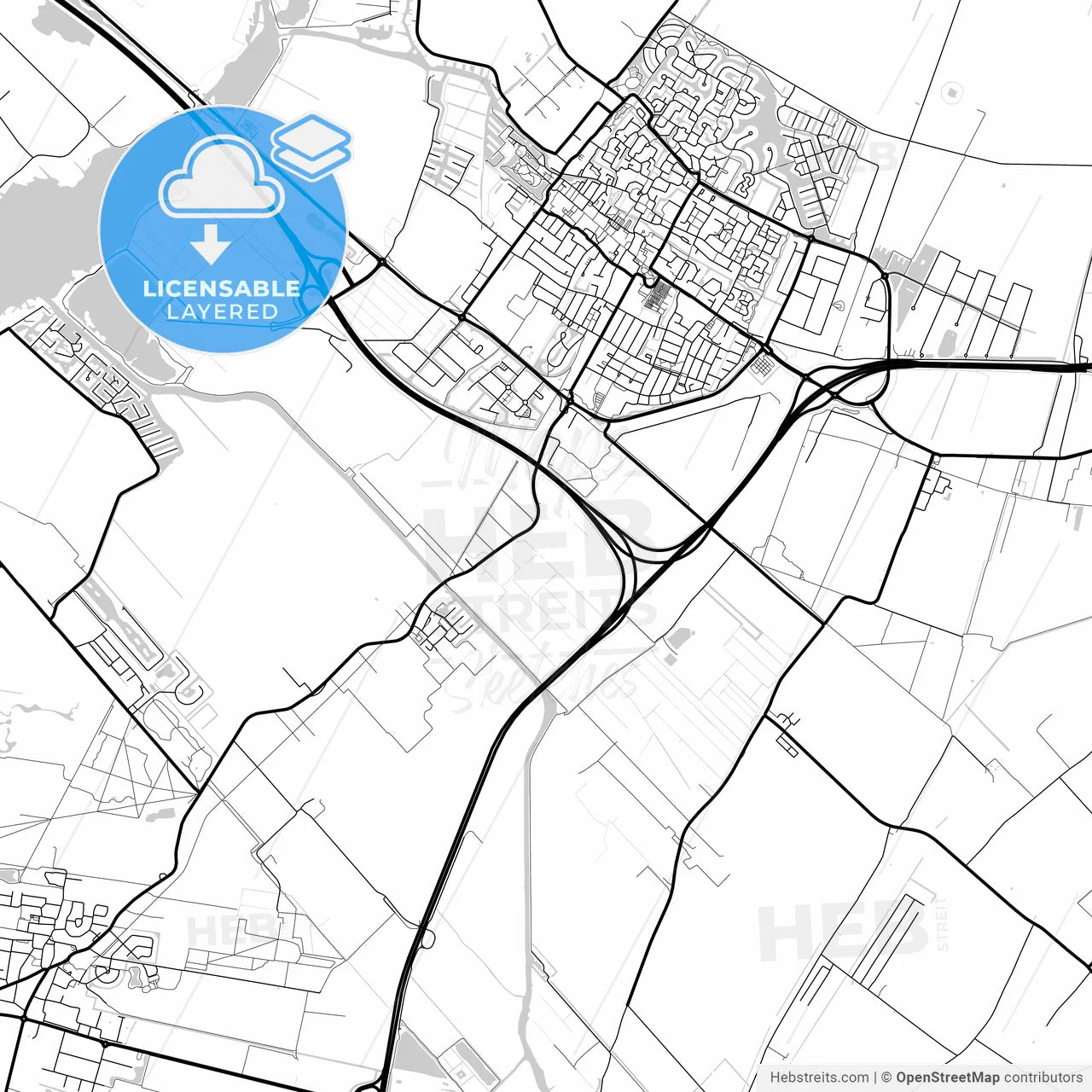 Layered PDF map of De Fryske Marren, Friesland, Netherlands
