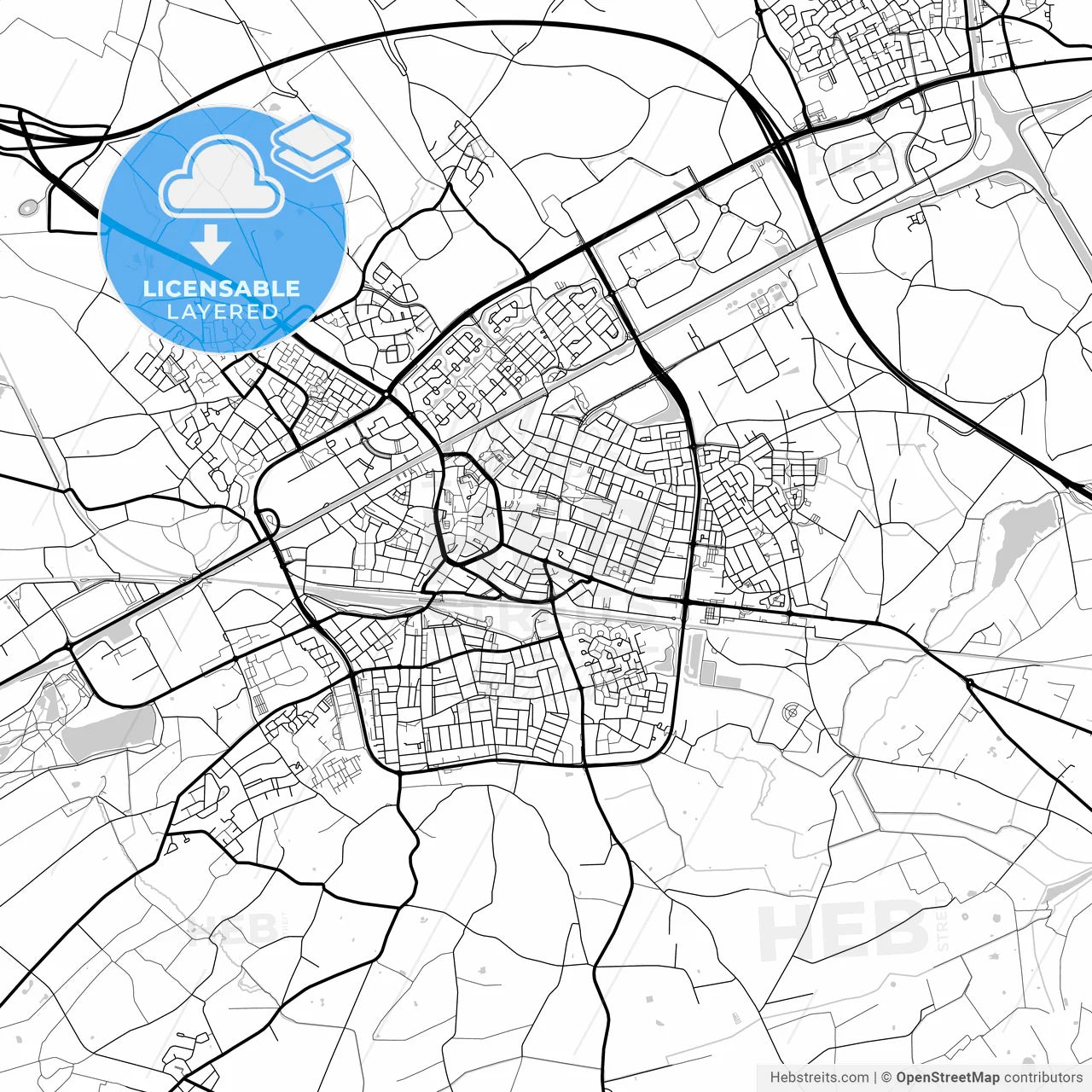 Layered PDF map of Weert, Limburg, Netherlands