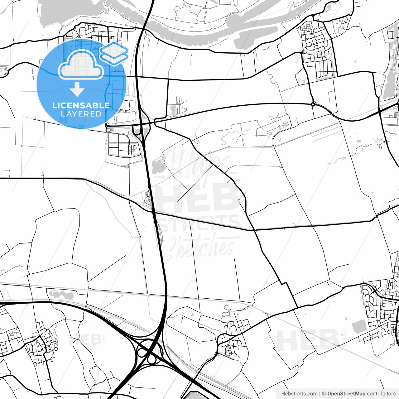 Layered PDF map of Overbetuwe, Gelderland, Netherlands