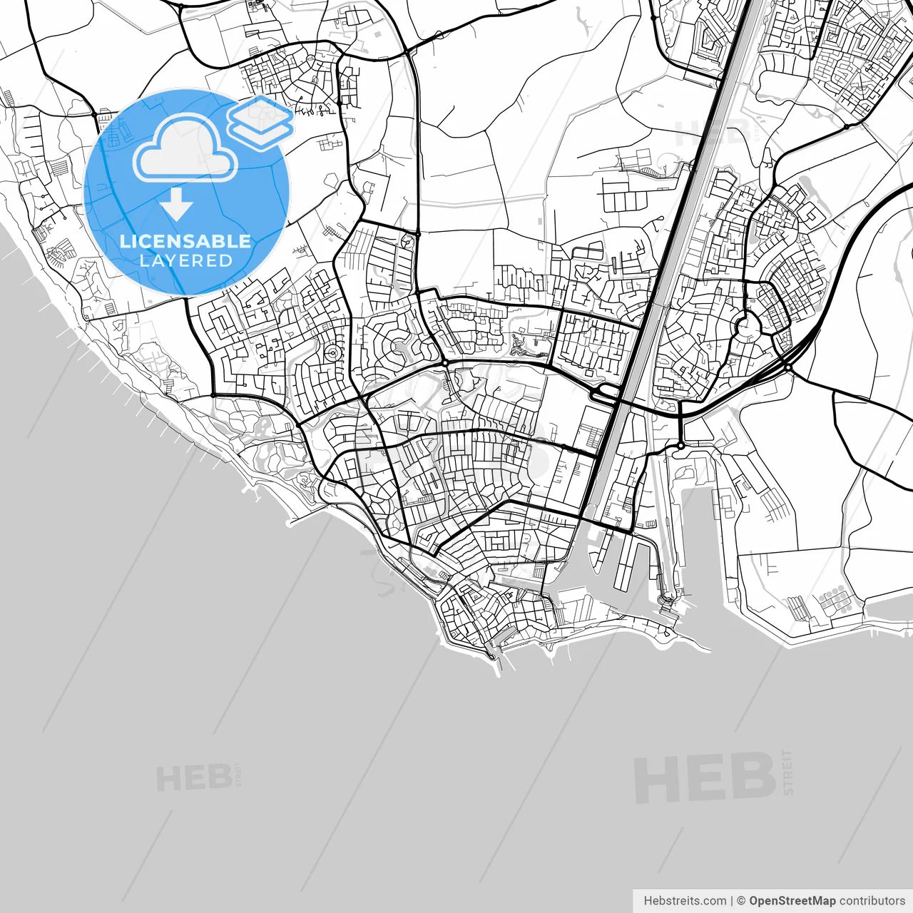 Layered PDF map of Vlissingen, Zeeland, Netherlands