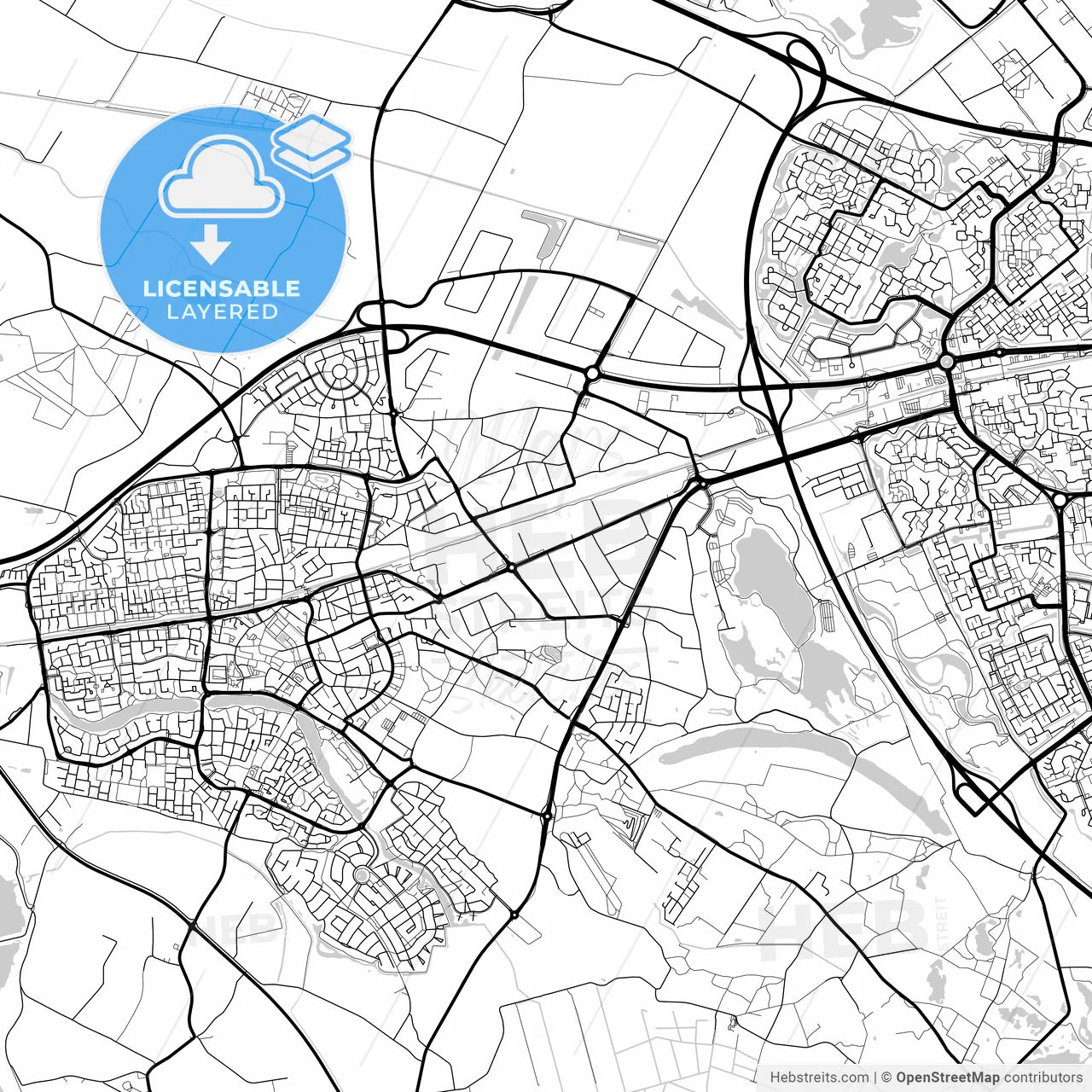 Layered PDF map of Wijchen, Gelderland, Netherlands