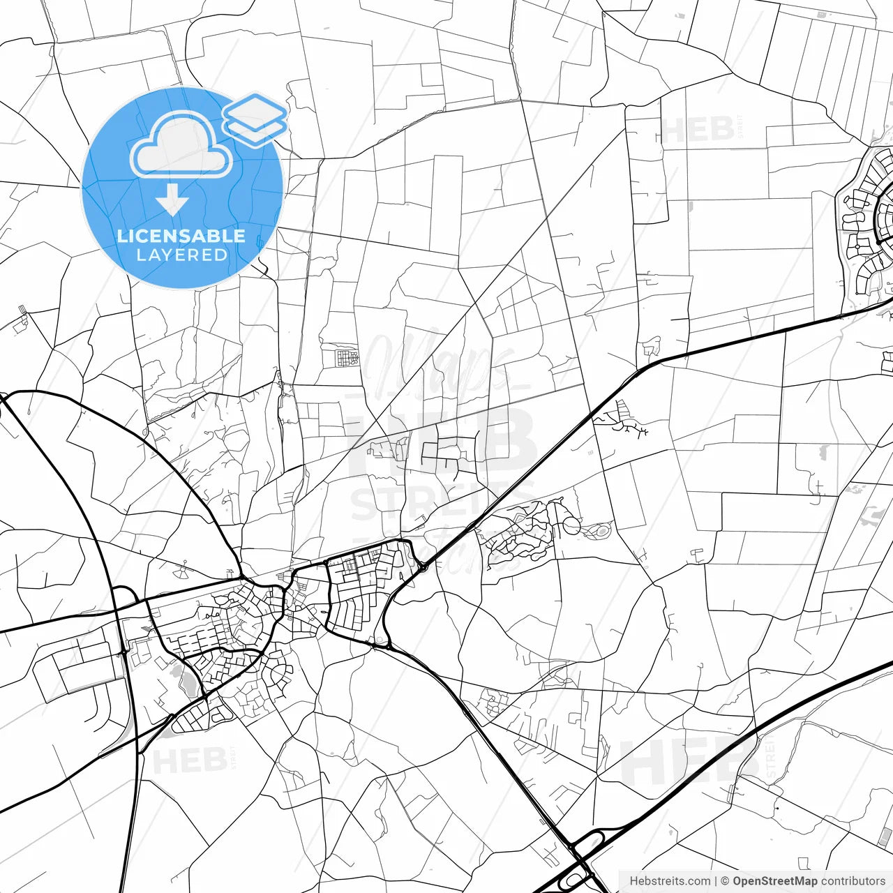 Layered PDF map of Rijssen-Holten, Overijssel, Netherlands