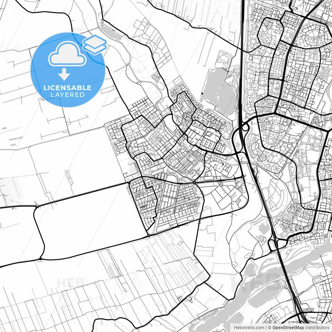 Layered PDF map of IJsselstein, Utrecht, Netherlands