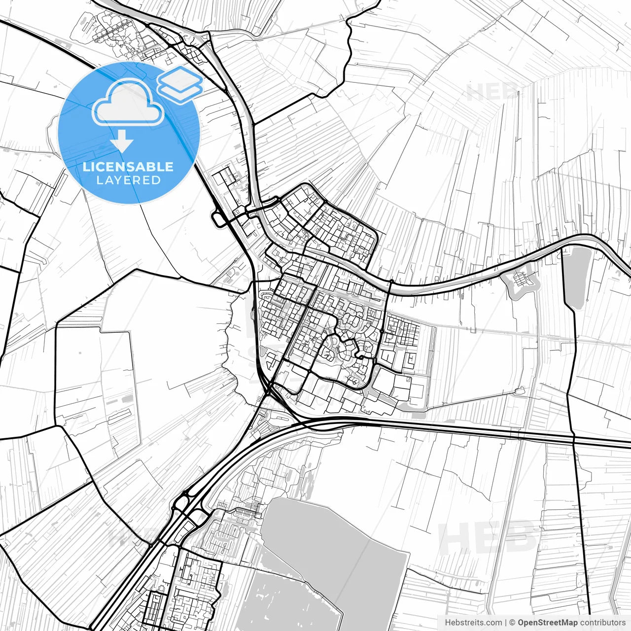 Layered PDF map of Bodegraven-Reeuwijk, South Holland, Netherlands