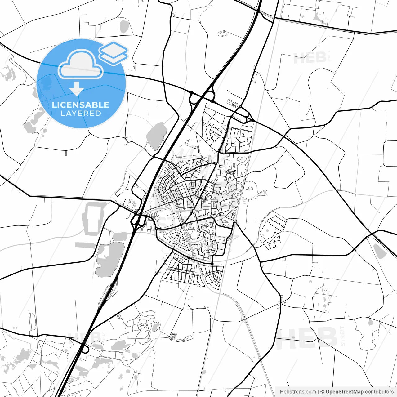Layered PDF map of Midden-Drenthe, Drenthe, Netherlands