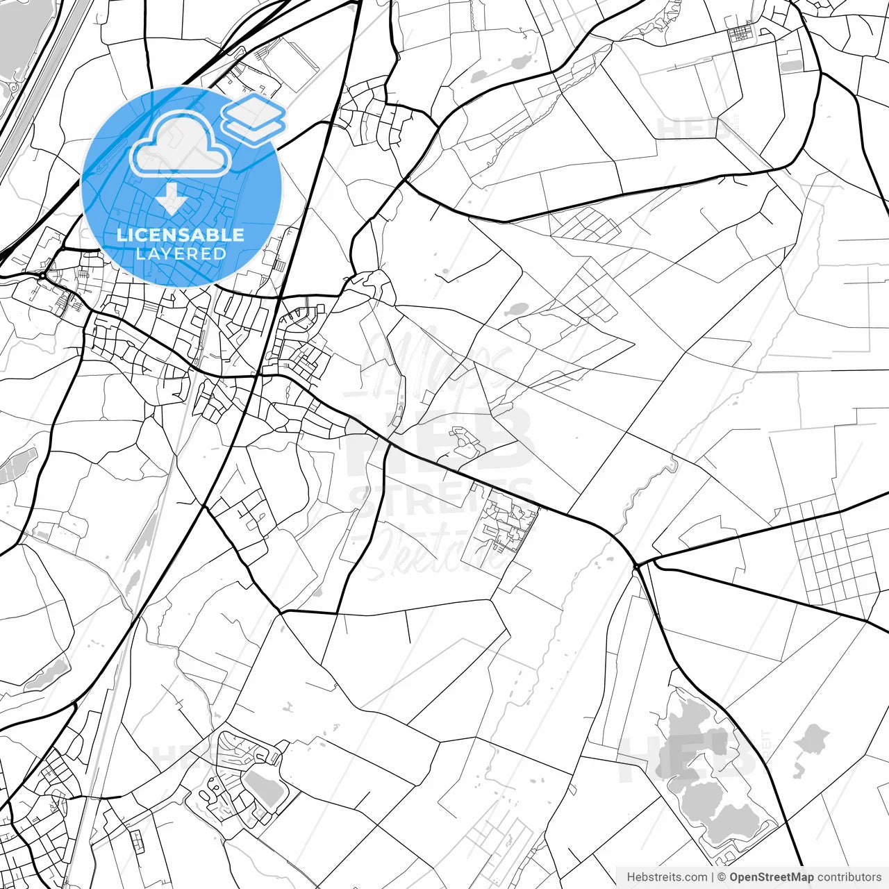 Layered PDF map of Echt-Susteren, Limburg, Netherlands