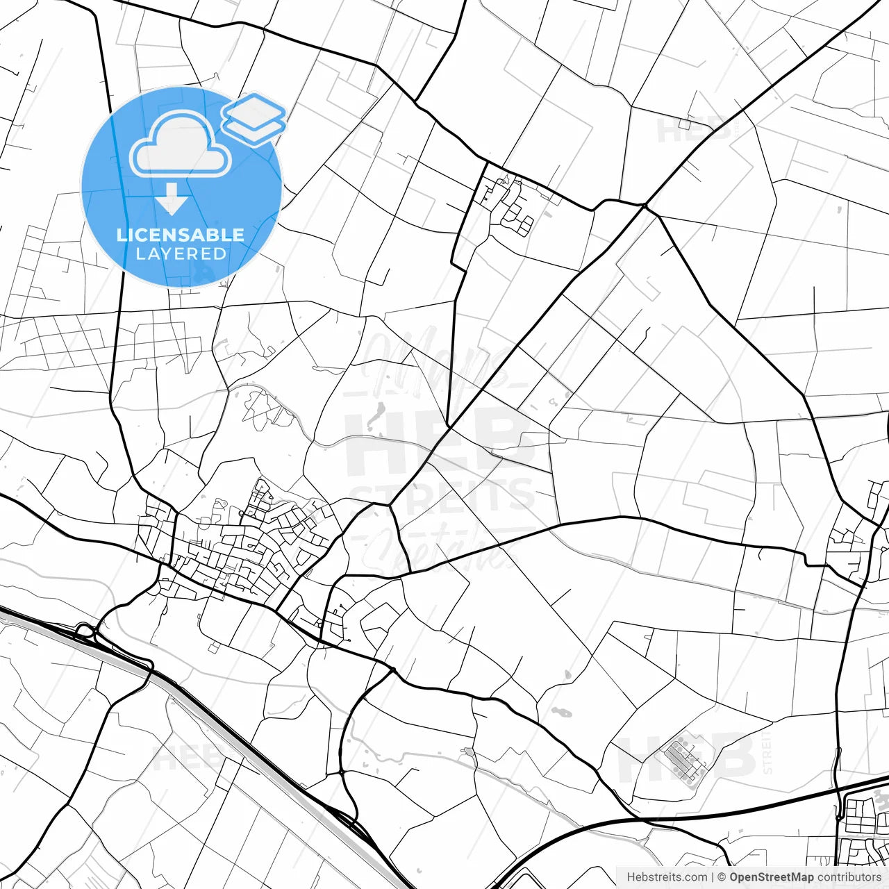 Layered PDF map of Bernheze, North Brabant, Netherlands