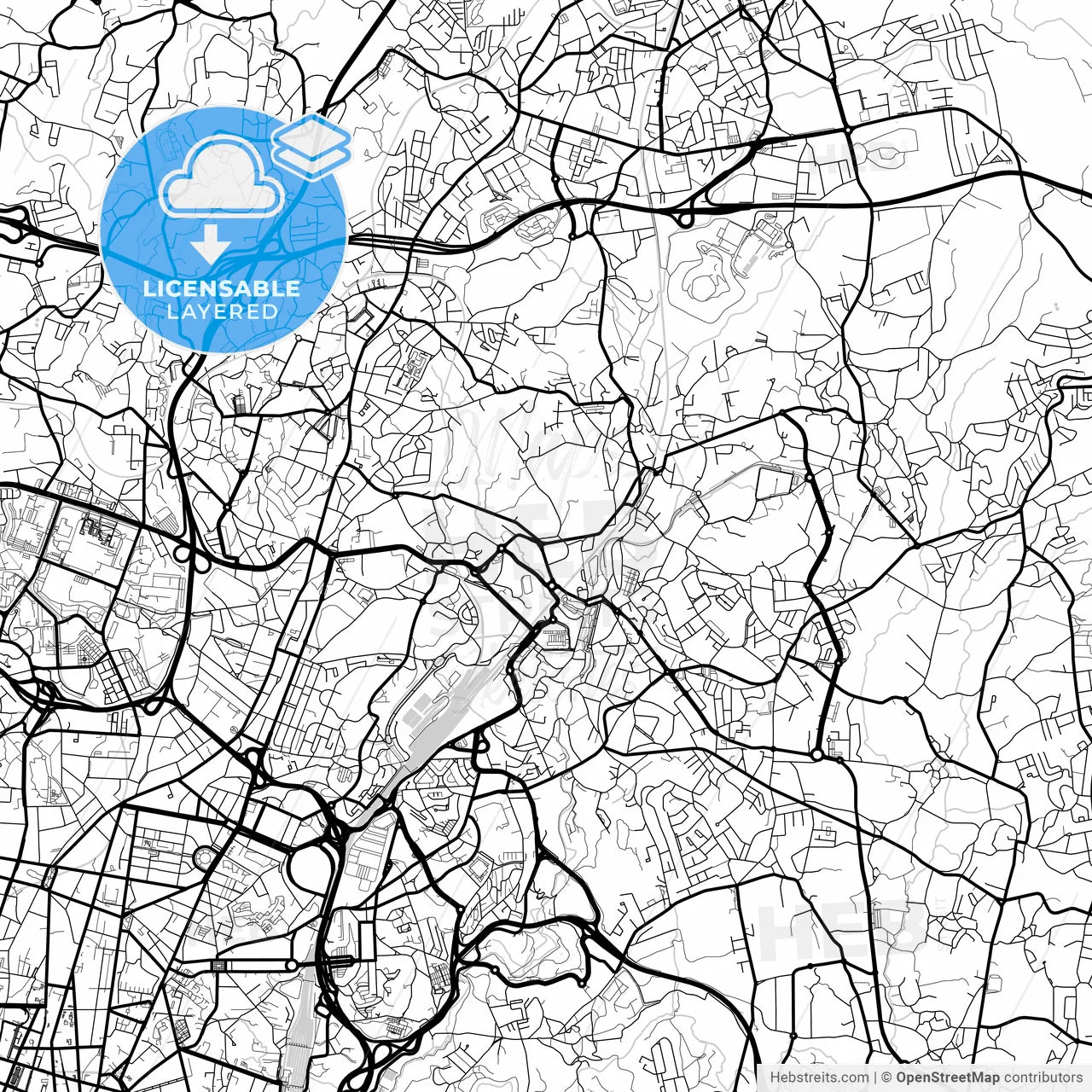 Layered PDF map of Rio Tinto, Gondomar, Portugal