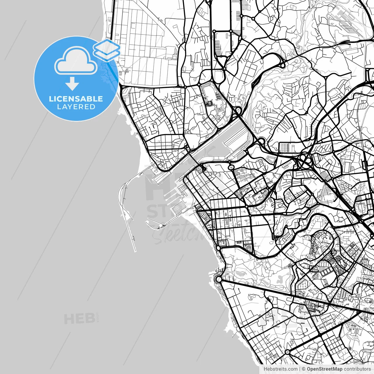 Layered PDF map of Matosinhos, Porto, Portugal