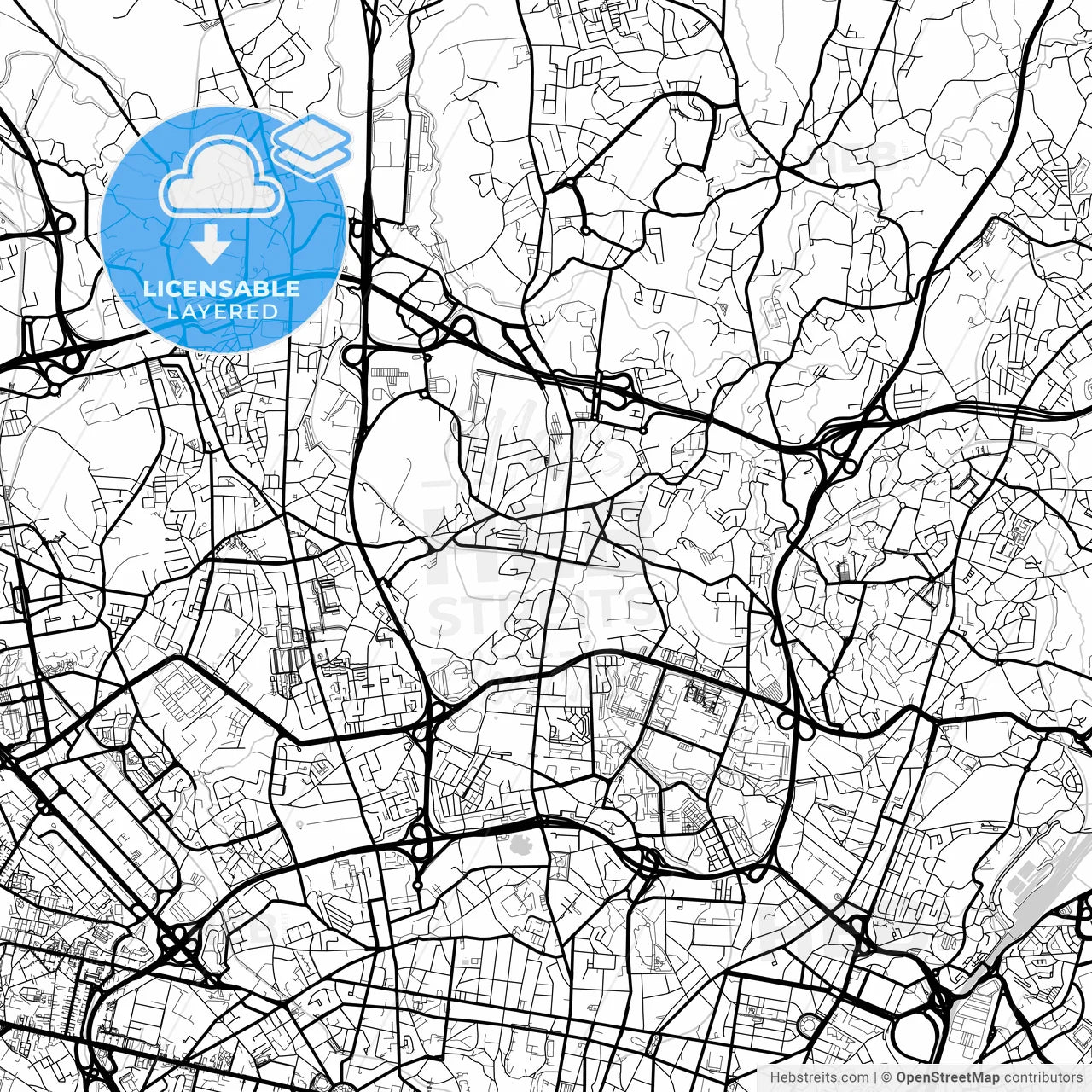 Layered PDF map of São Mamede de Infesta, Porto, Portugal