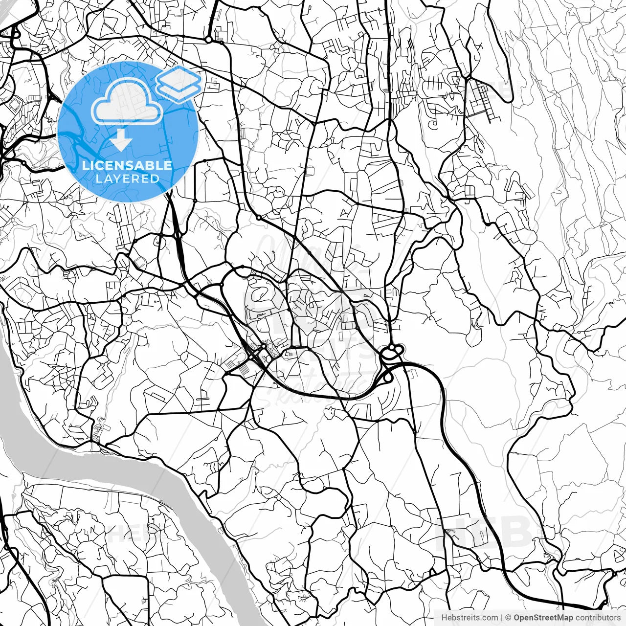 Layered PDF map of Gondomar, Porto, Portugal