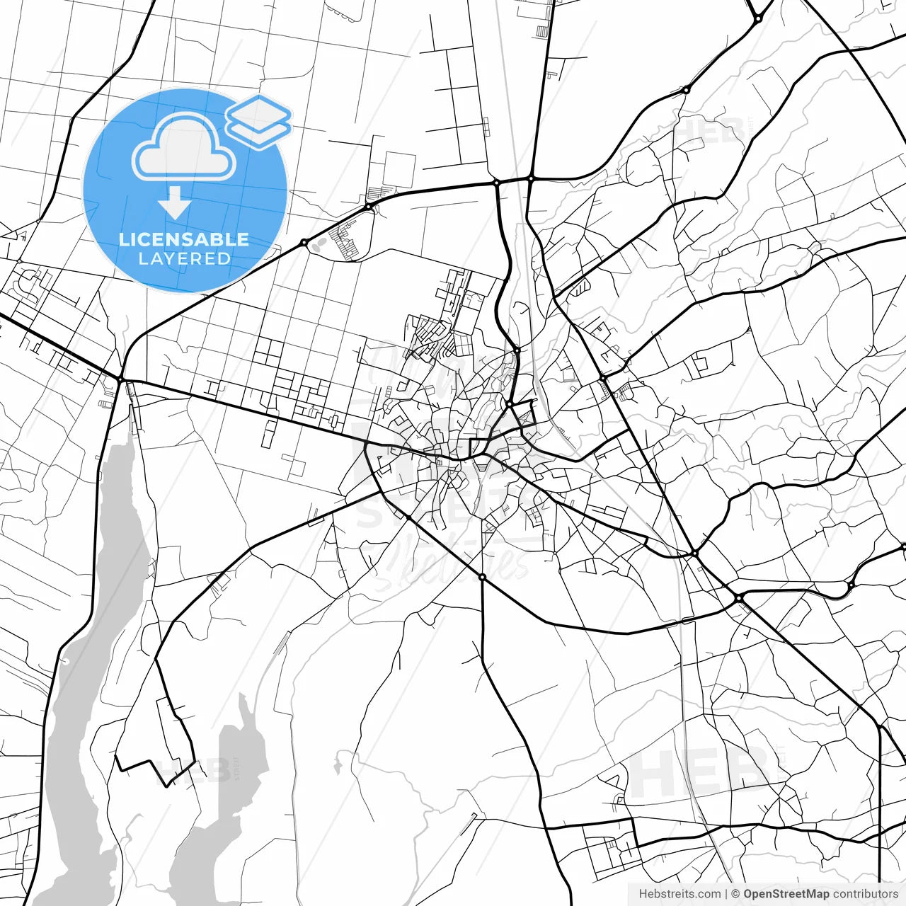 Layered PDF map of Ovar, Aveiro, Portugal