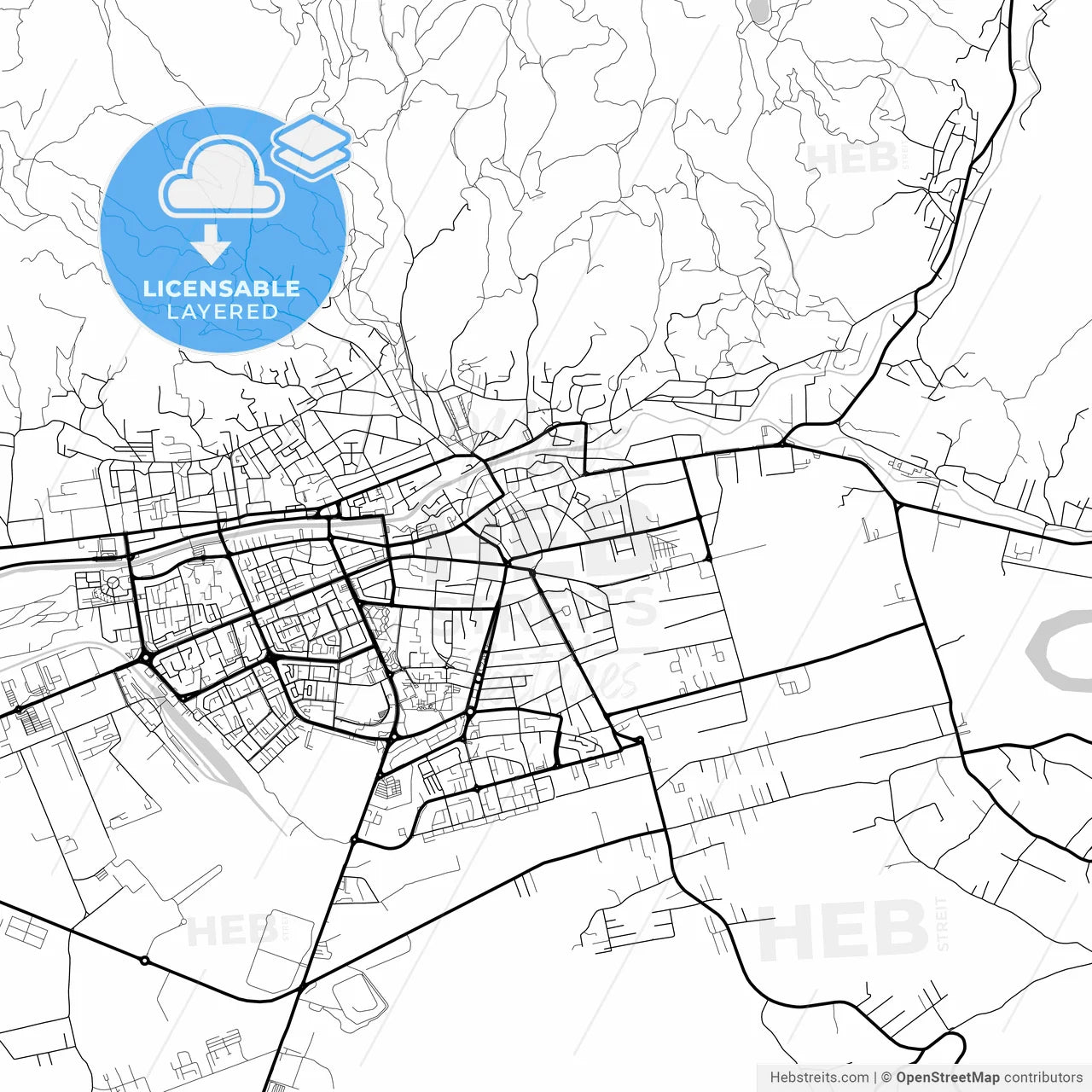 Layered PDF map of Baia Mare, Maramureș, Romania