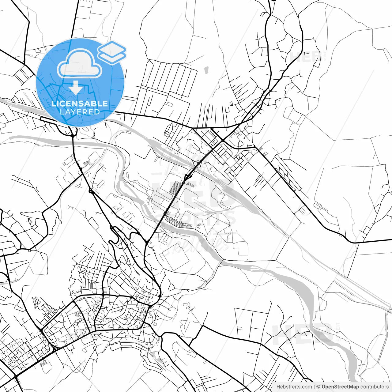 Layered PDF map of Suceava, Suceava, Romania