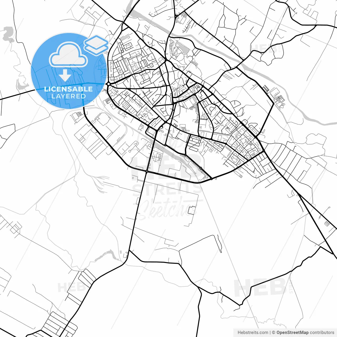 Layered PDF map of Târgoviște, Dâmbovița, Romania