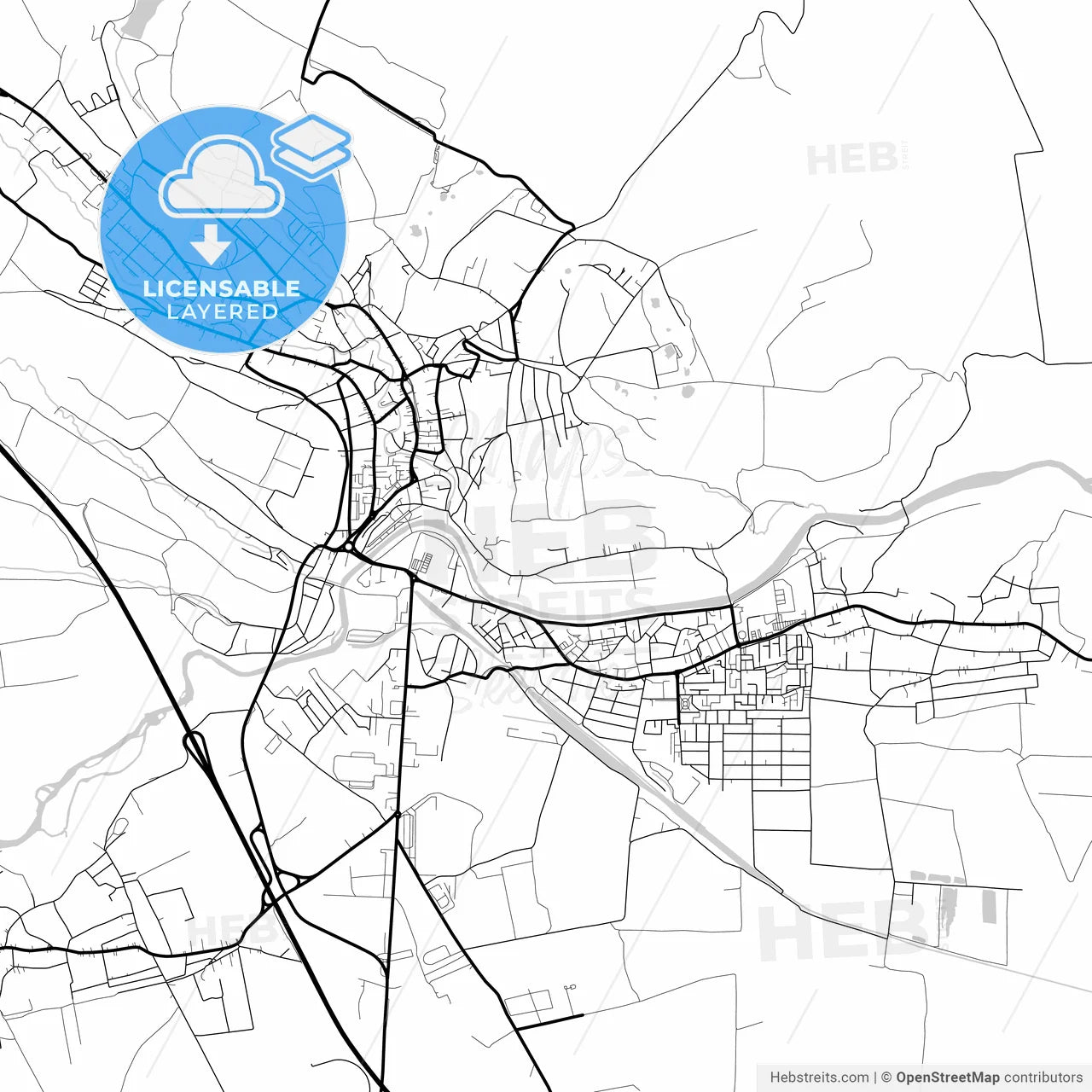 Layered PDF map of Turda, Cluj, Romania