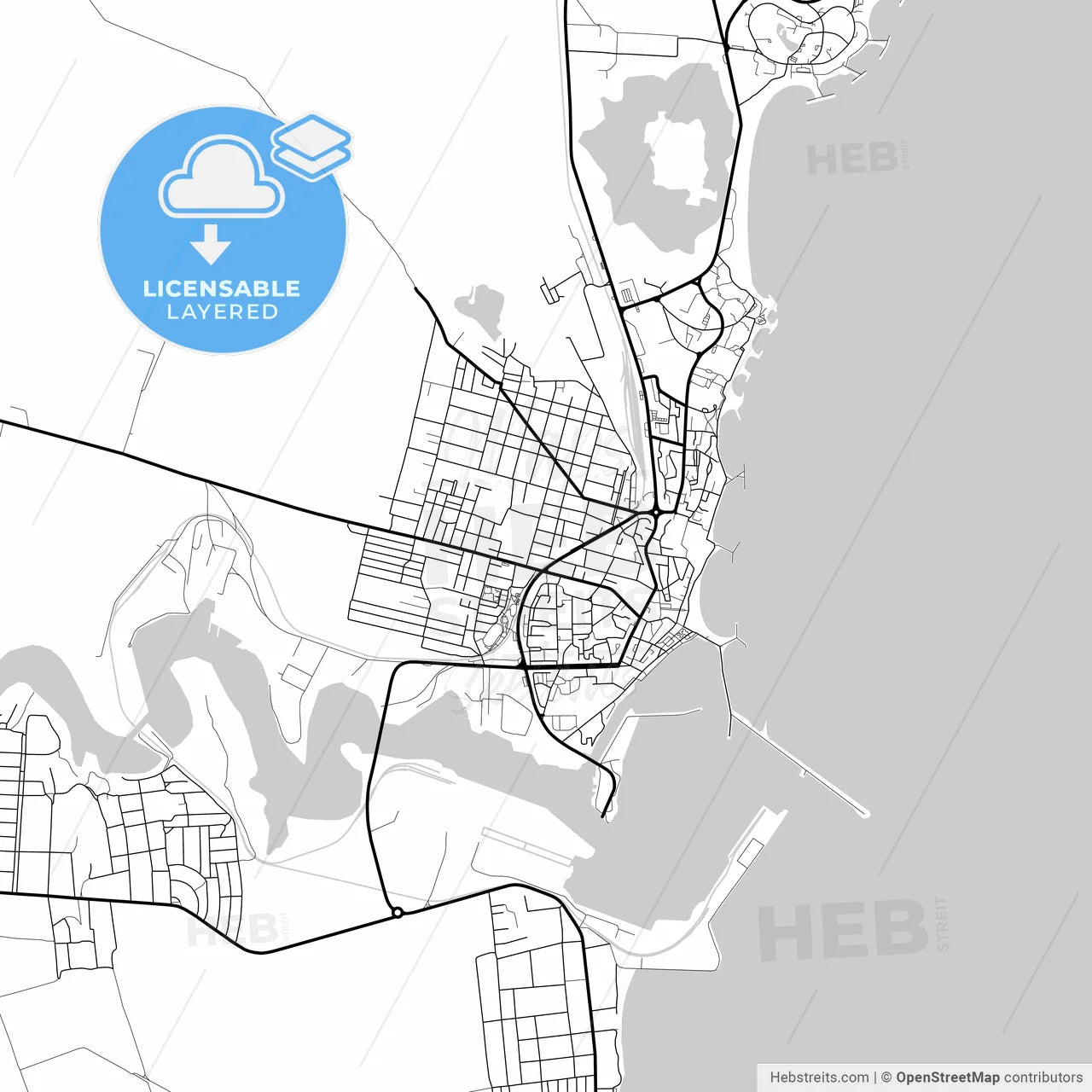 Layered PDF map of Mangalia, Constanța, Romania