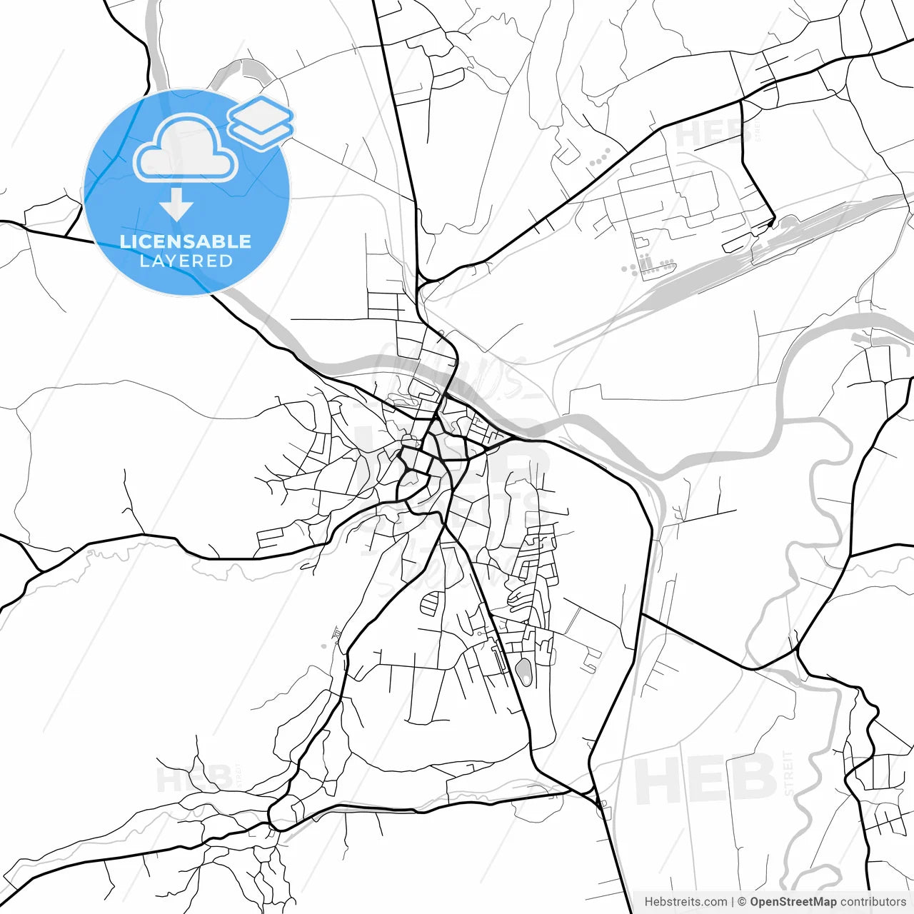 Layered PDF map of Dej, Cluj, Romania