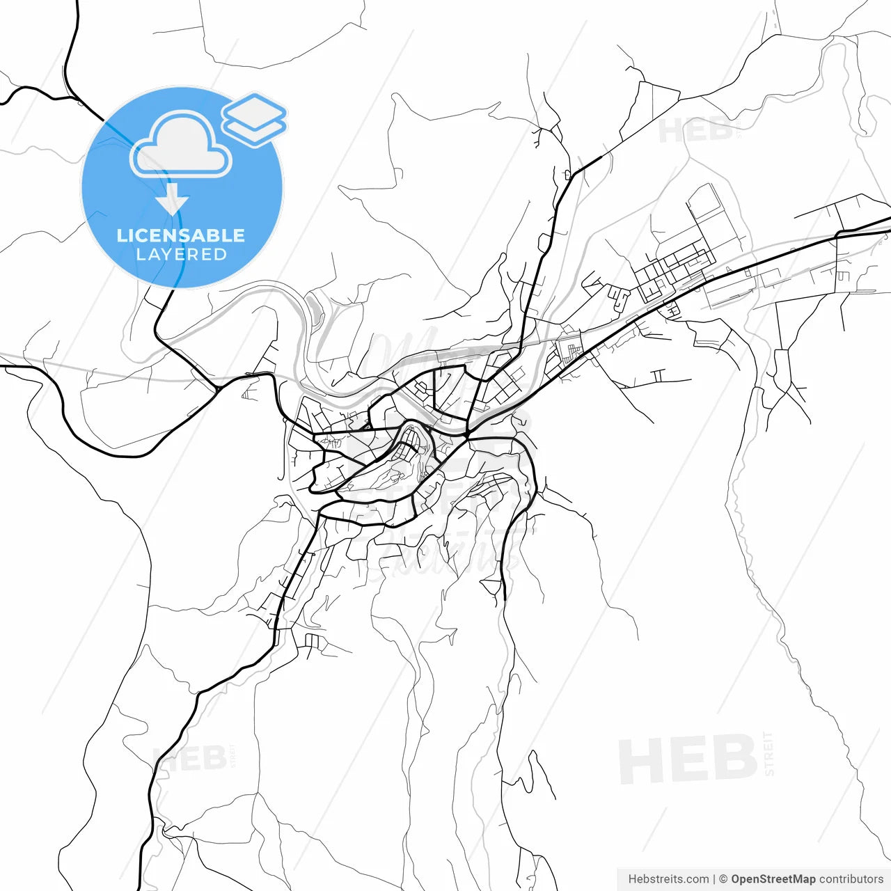 Layered PDF map of Sighișoara, Mureș, Romania