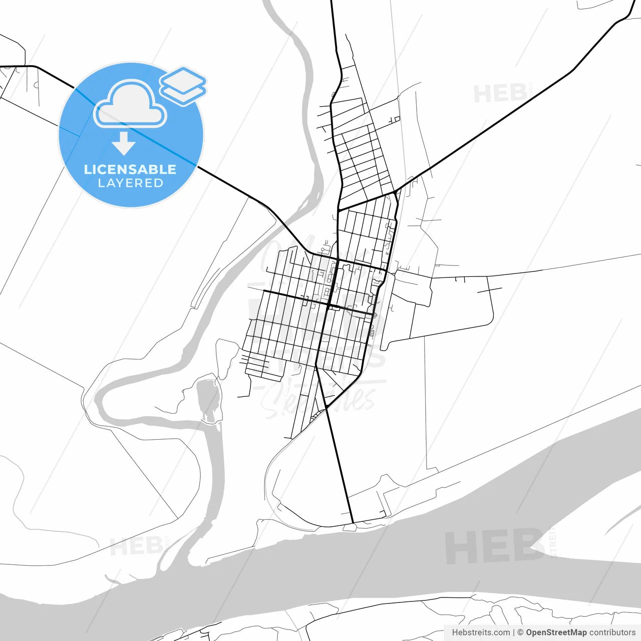 Layered PDF map of Oltenița, Călărași, Romania