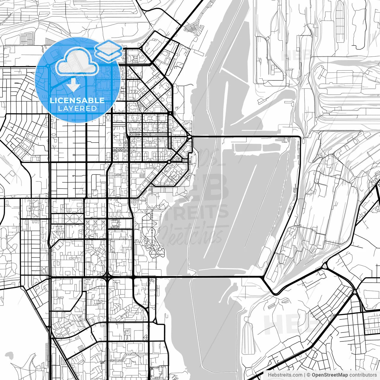 Layered PDF map of Magnitogorsk, Chelyabinsk Oblast, Russia