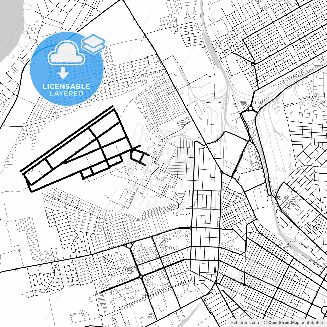 Layered PDF map of Taganrog, Rostov Oblast, Russia