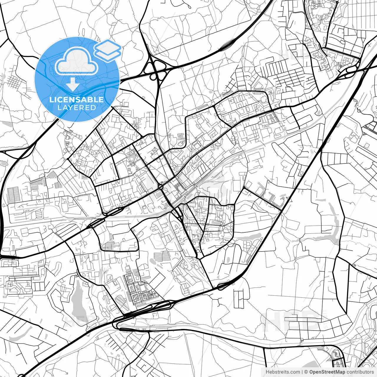 Layered PDF map of Odintsovo, Moscow Oblast, Russia