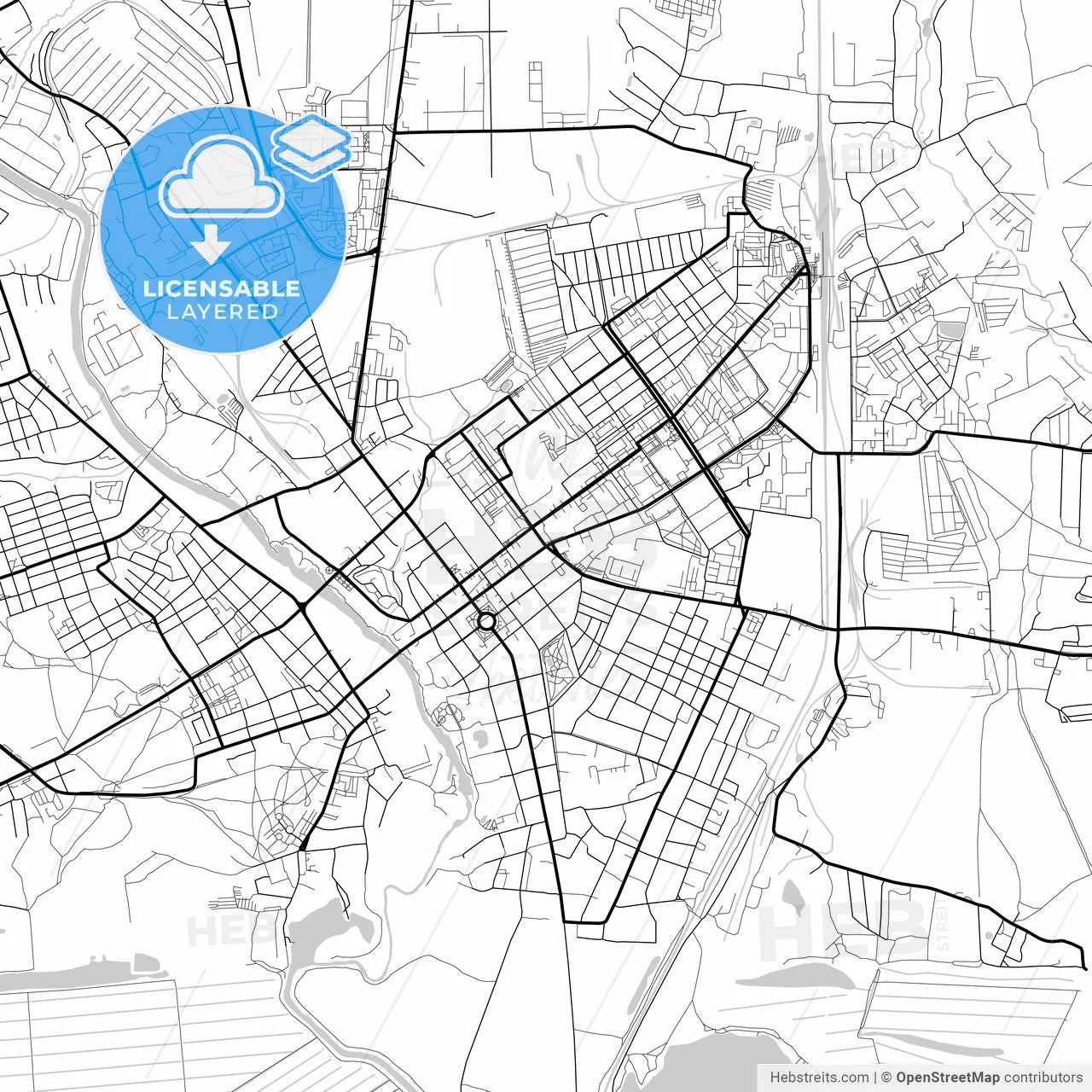 Layered PDF map of Serpukhov, Moscow Oblast, Russia