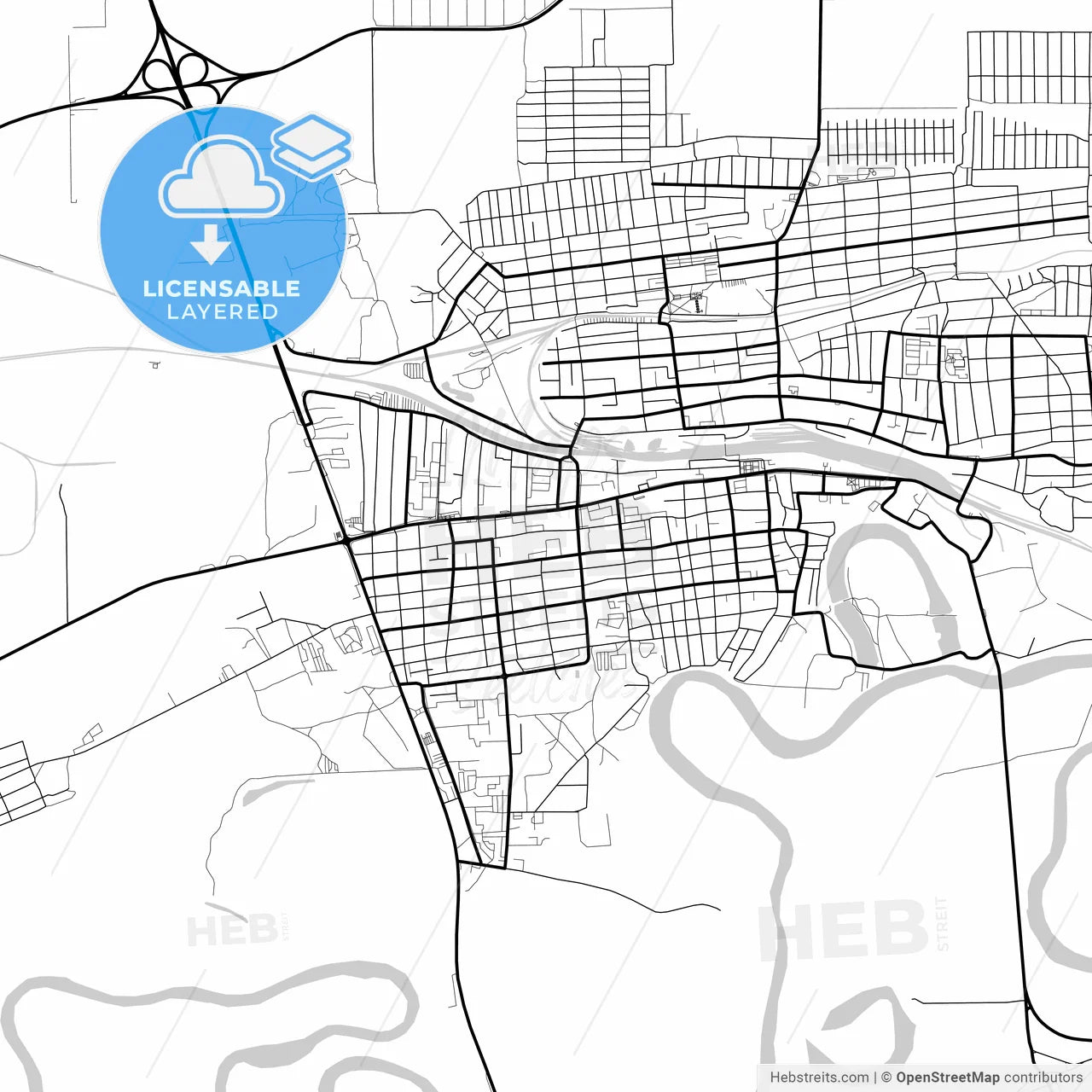 Layered PDF map of Kropotkin, Krasnodar Krai, Russia