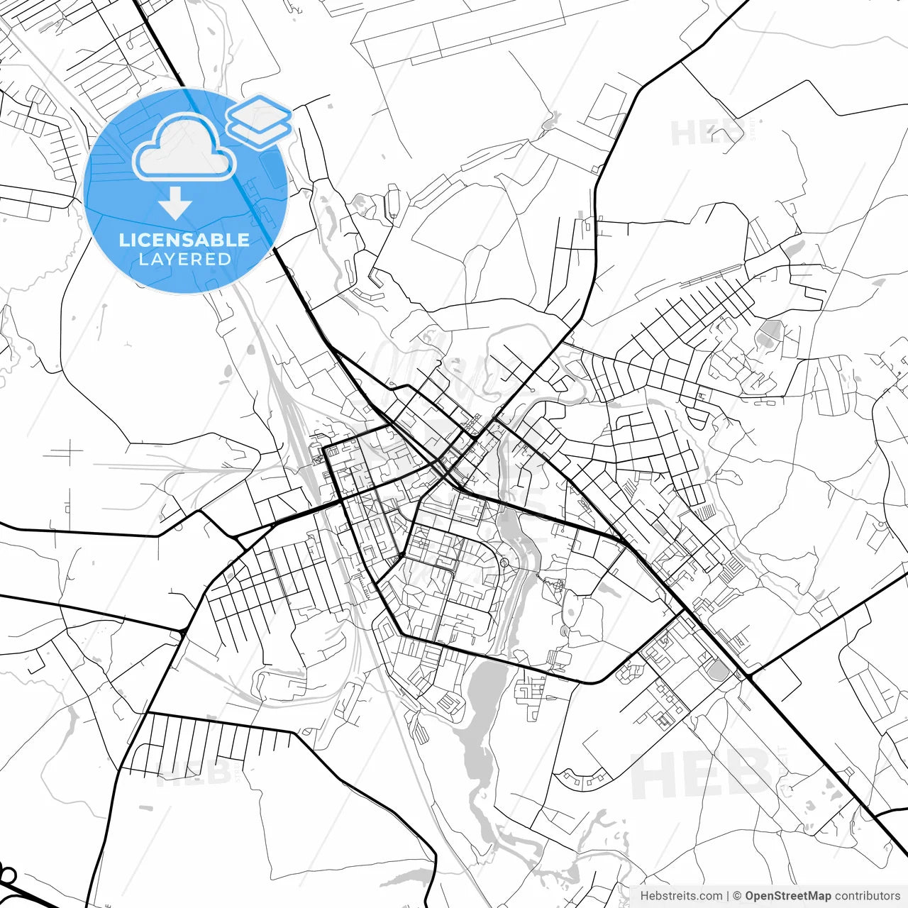 Layered PDF map of Klin, Moscow Oblast, Russia