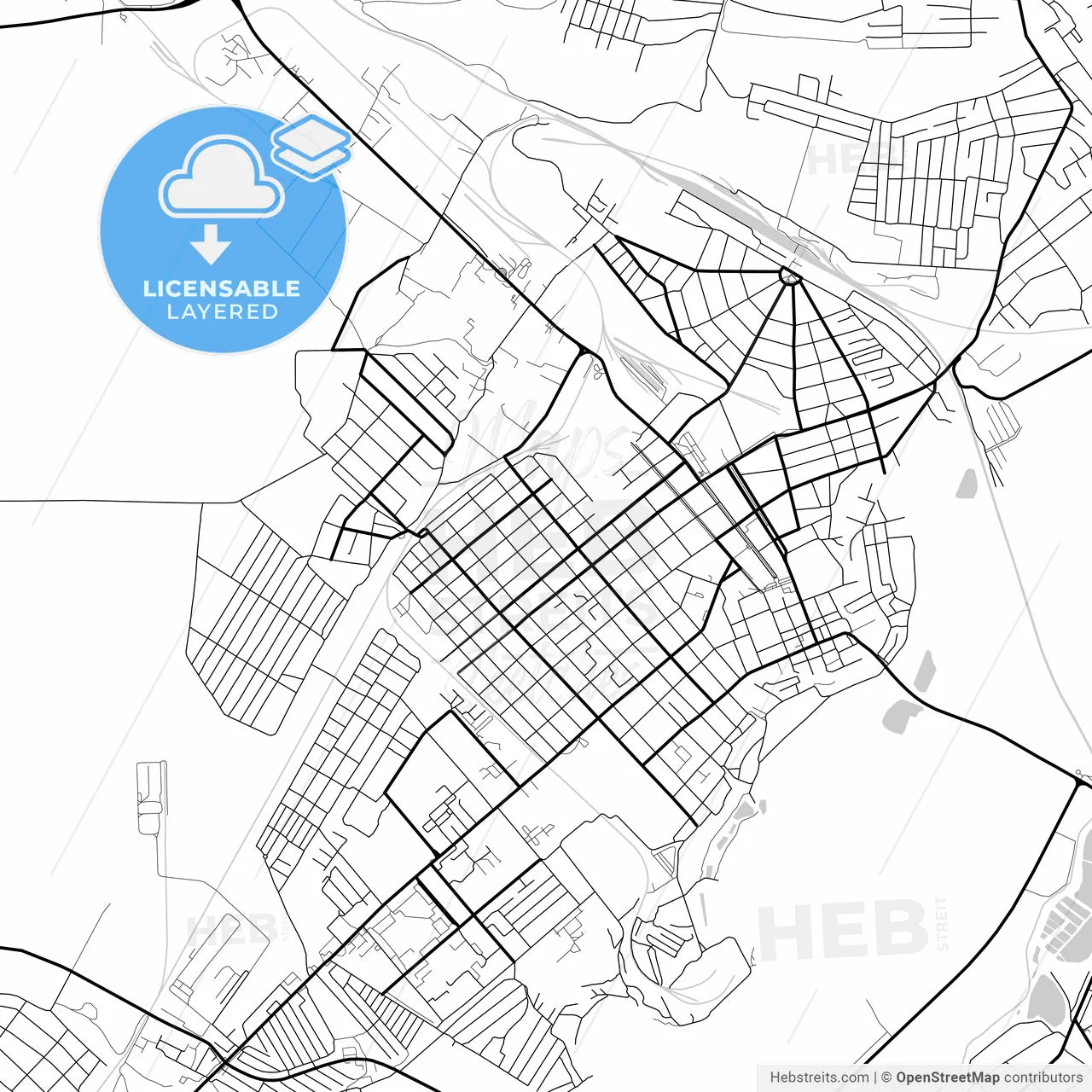 Layered PDF map of Georgiyevsk, Stavropol Krai, Russia