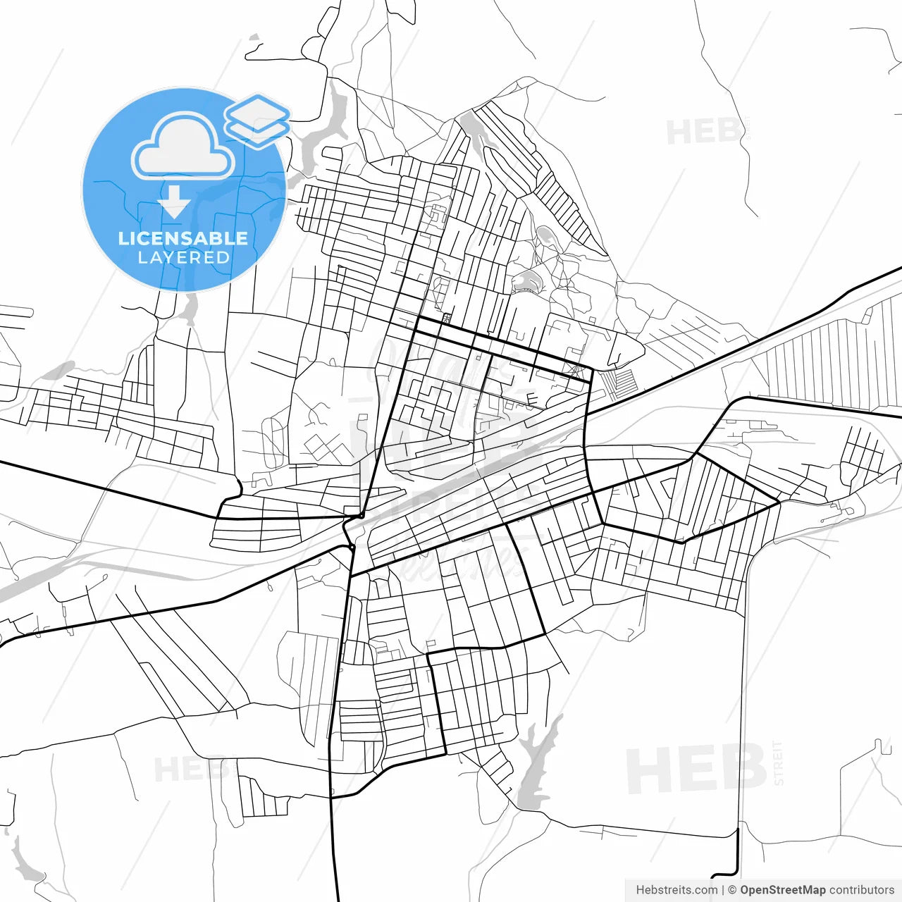 Layered PDF map of Gukovo, Rostov Oblast, Russia