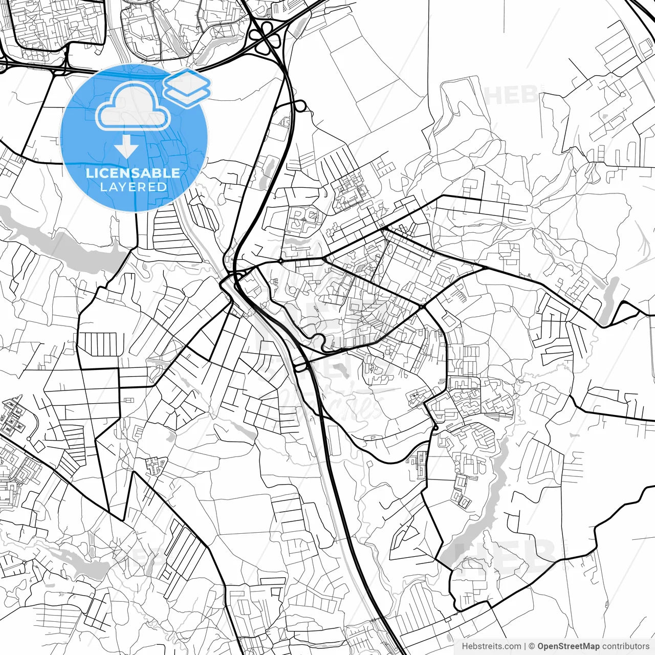 Layered PDF map of Vidnoye, Moscow Oblast, Russia