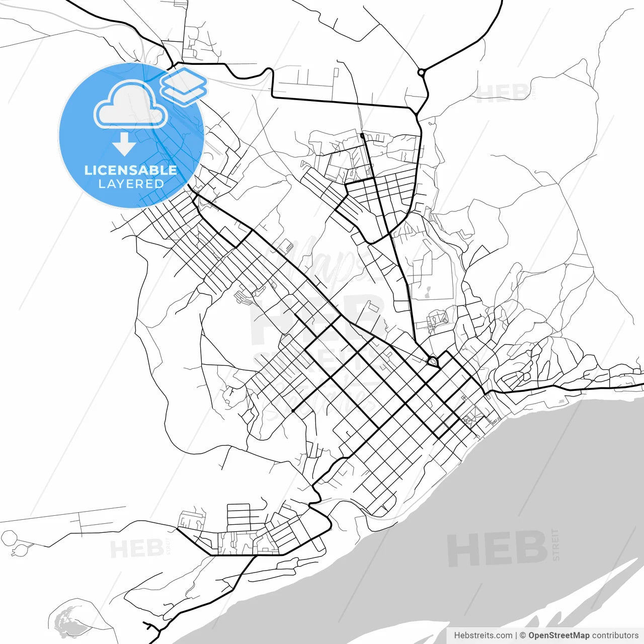 Layered PDF map of Volsk, Saratov Oblast, Russia