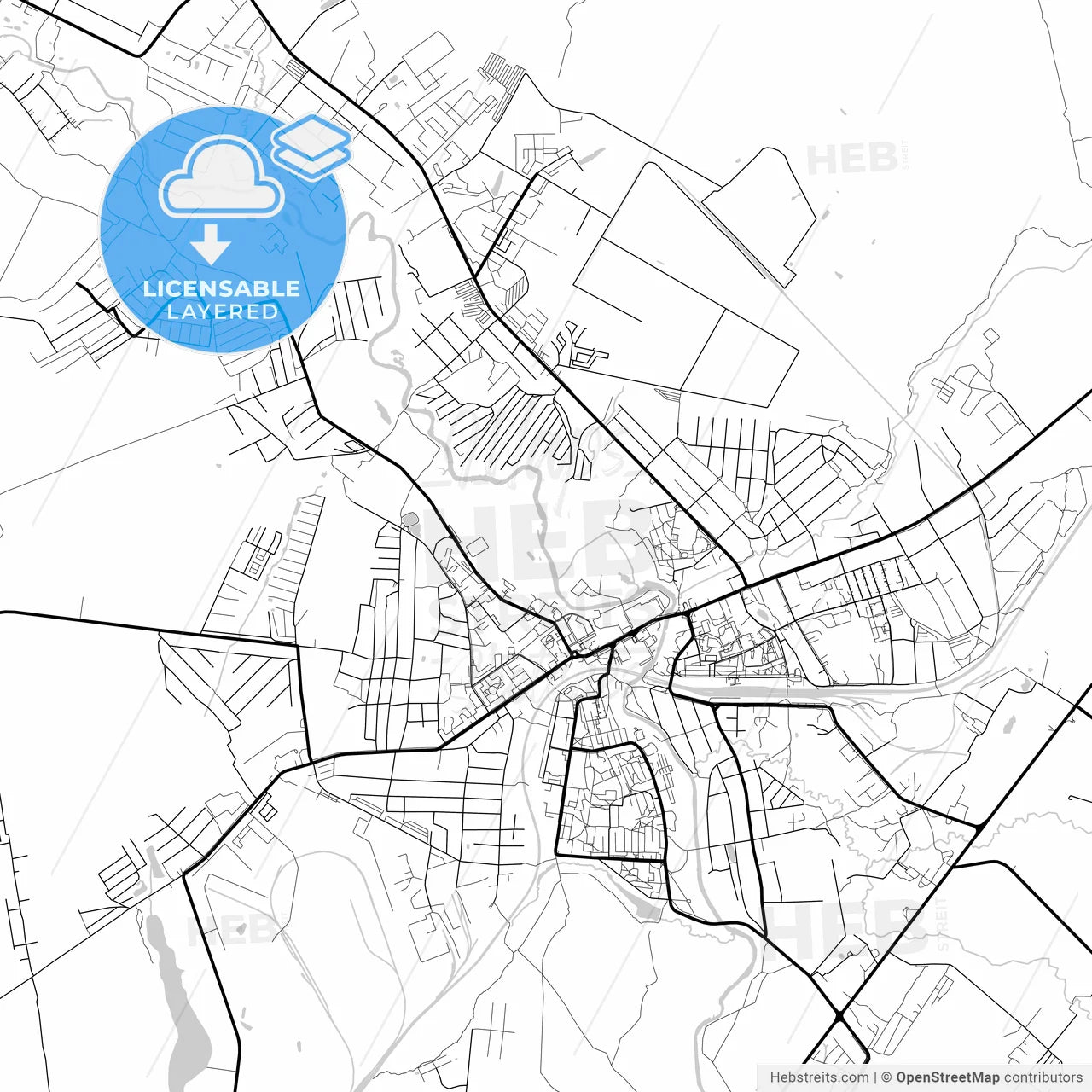 Layered PDF map of Naro-Fominsk, Moscow Oblast, Russia