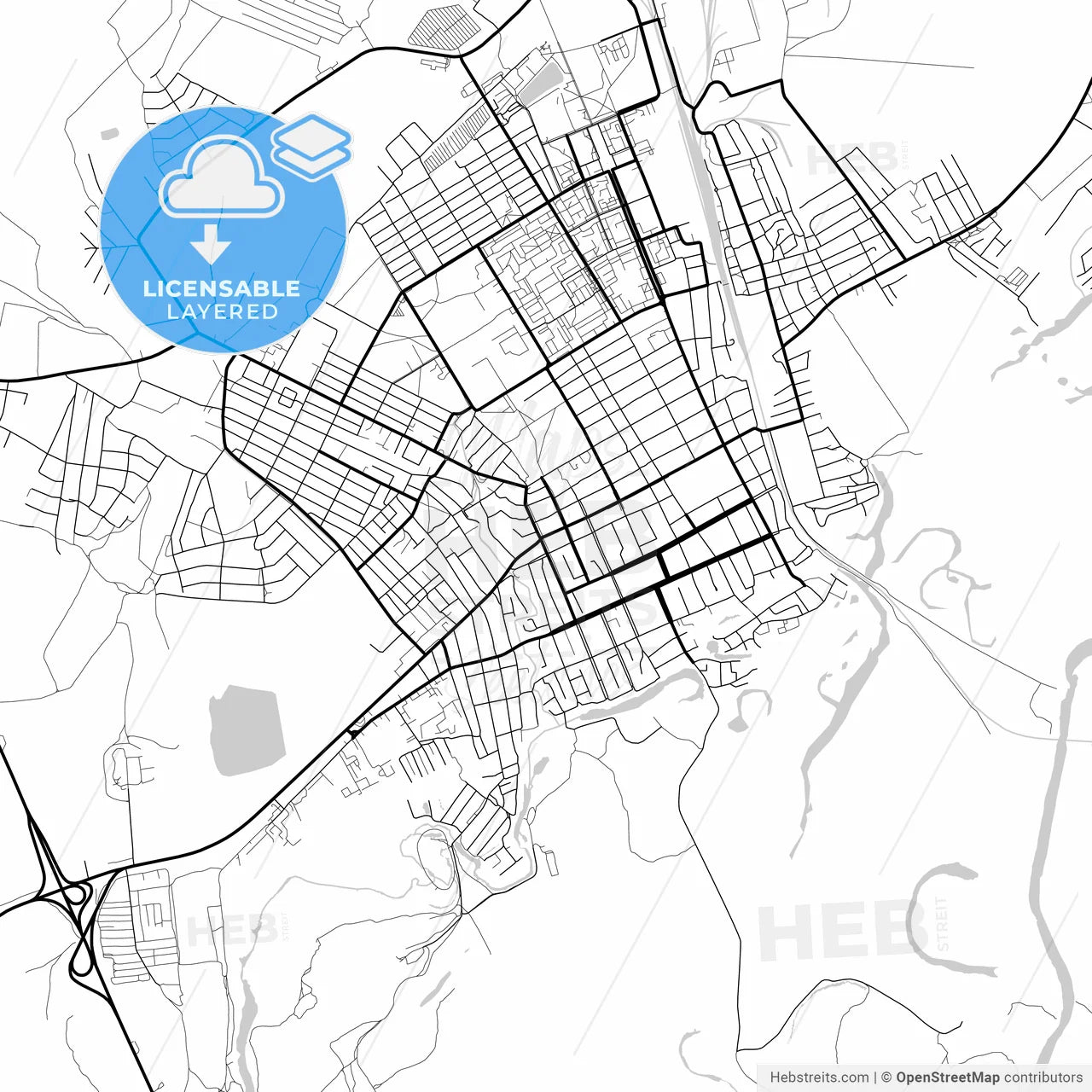 Layered PDF map of Mikhaylovka, Volgograd Oblast, Russia