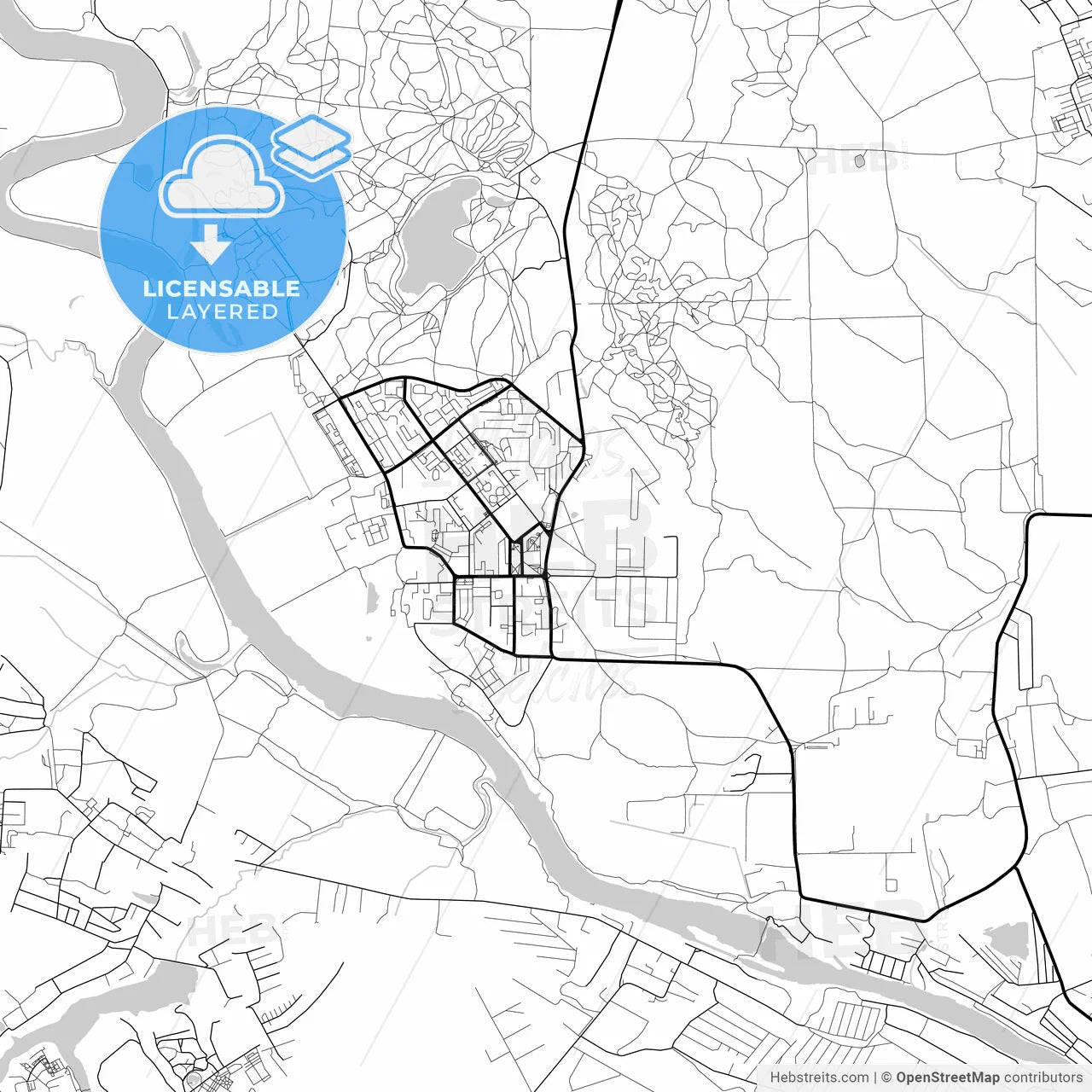 Layered PDF map of Lytkarino, Moscow Oblast, Russia