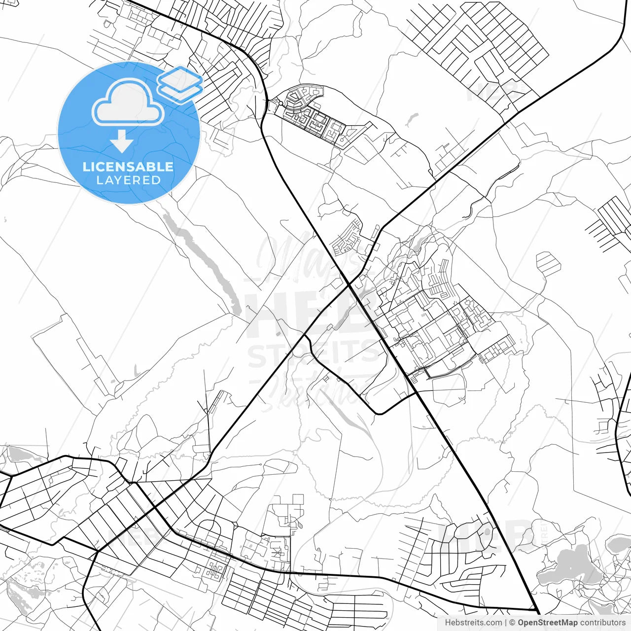 Layered PDF map of Sertolovo, Leningrad Oblast, Russia