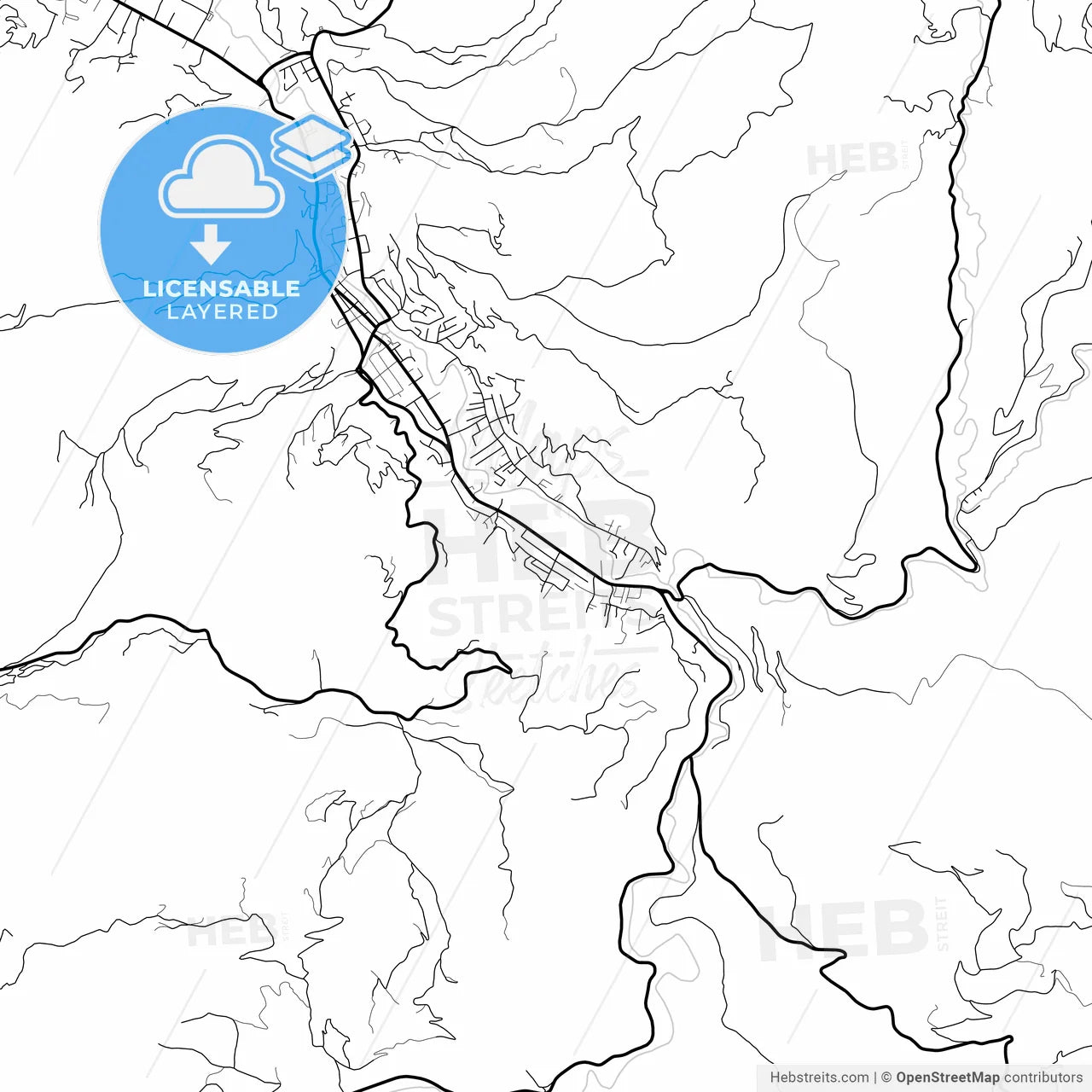 Layered PDF map of Ivanjica, Moravica, Serbia