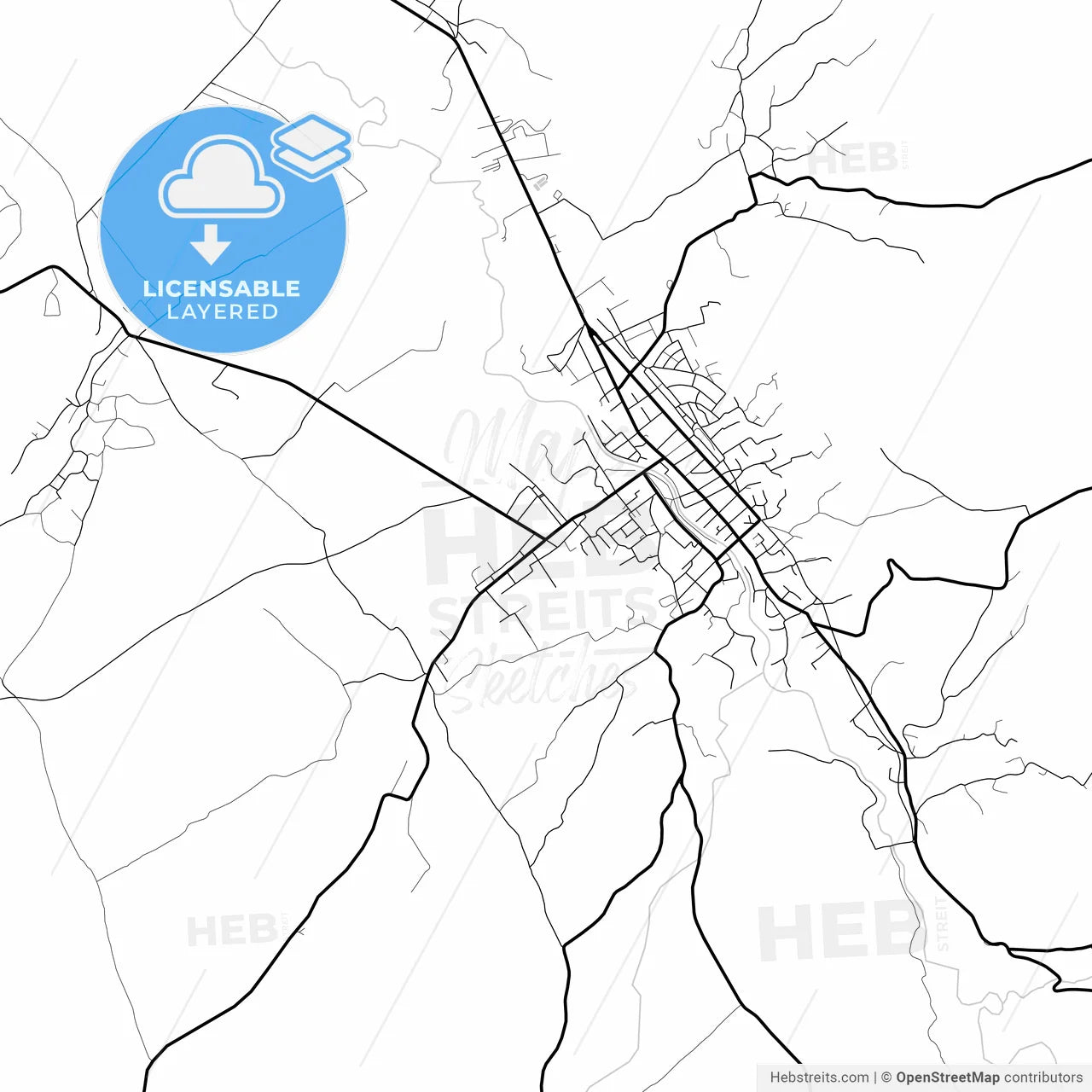 Layered PDF map of Petrovac na Mlavi, Braničevo, Serbia