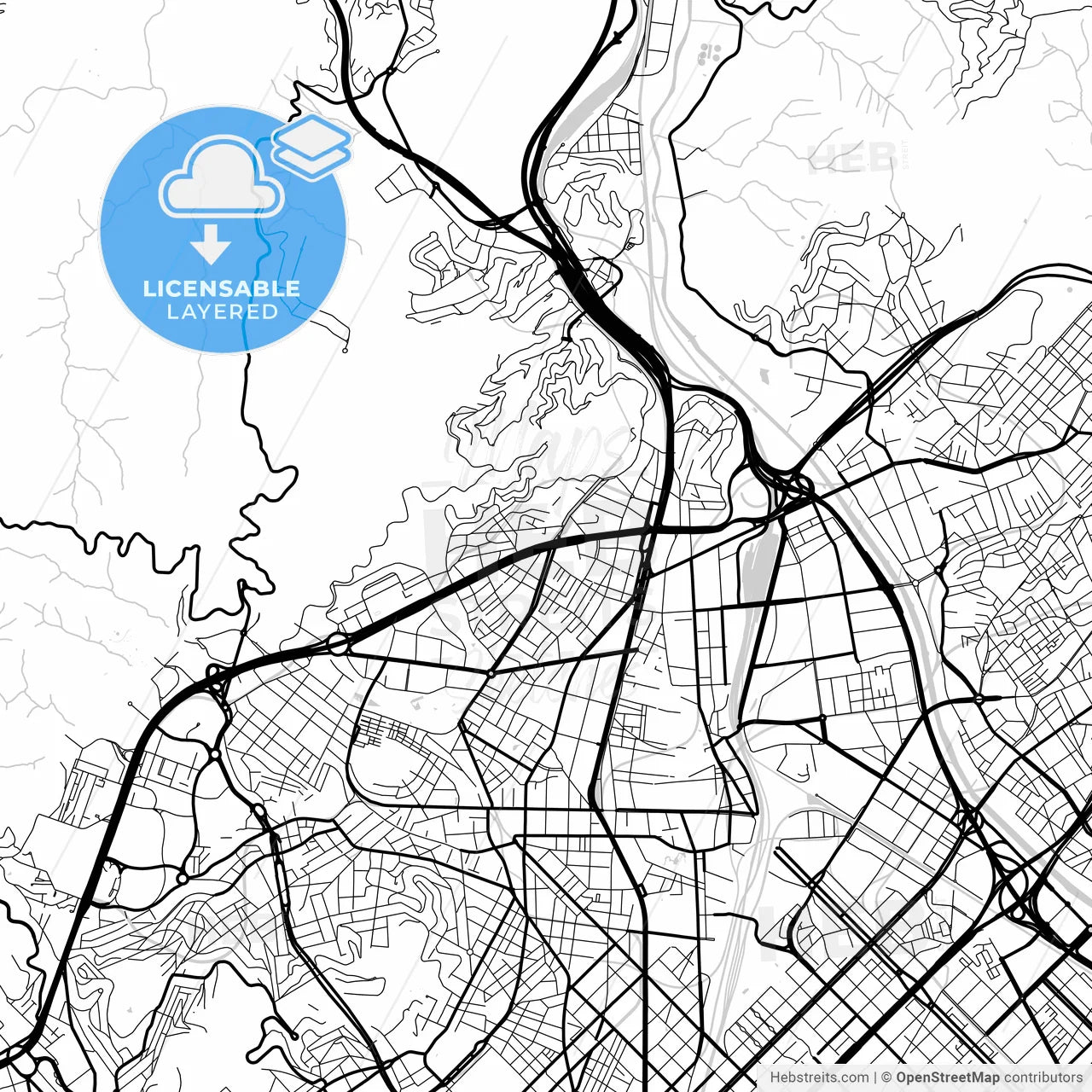 Layered PDF map of Nou Barris, Barcelona, Spain