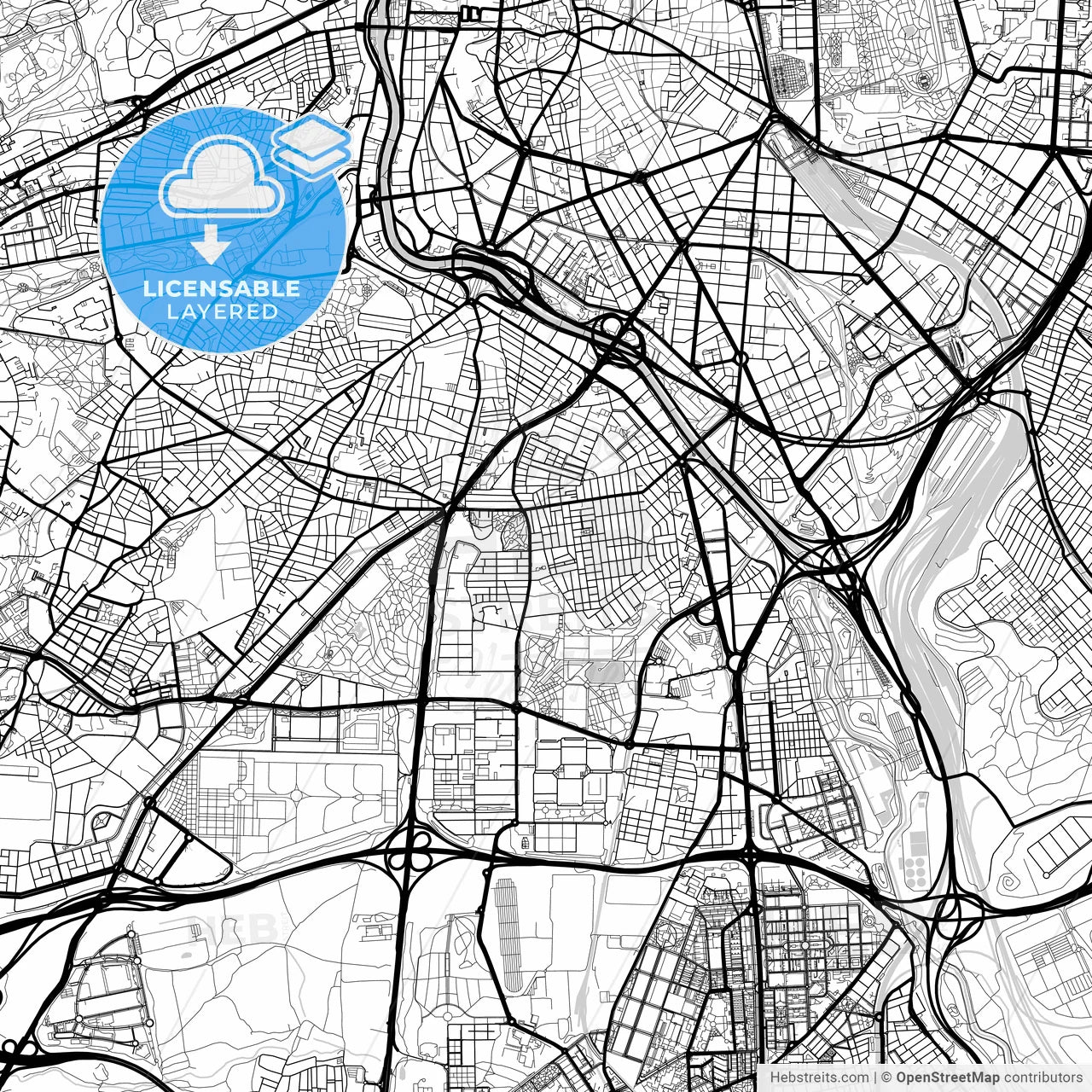 Layered PDF map of Usera, Madrid, Spain