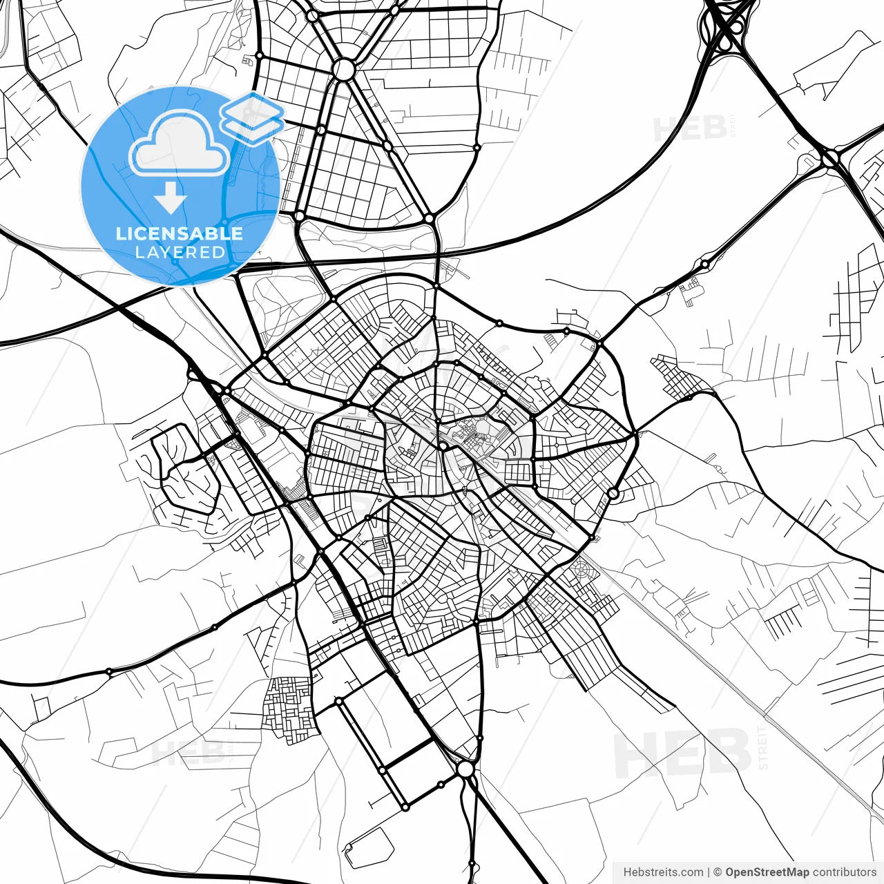 Layered PDF map of Dos Hermanas, Seville, Spain