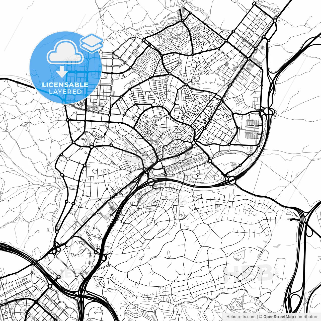 Layered PDF map of Alcobendas, Madrid, Spain