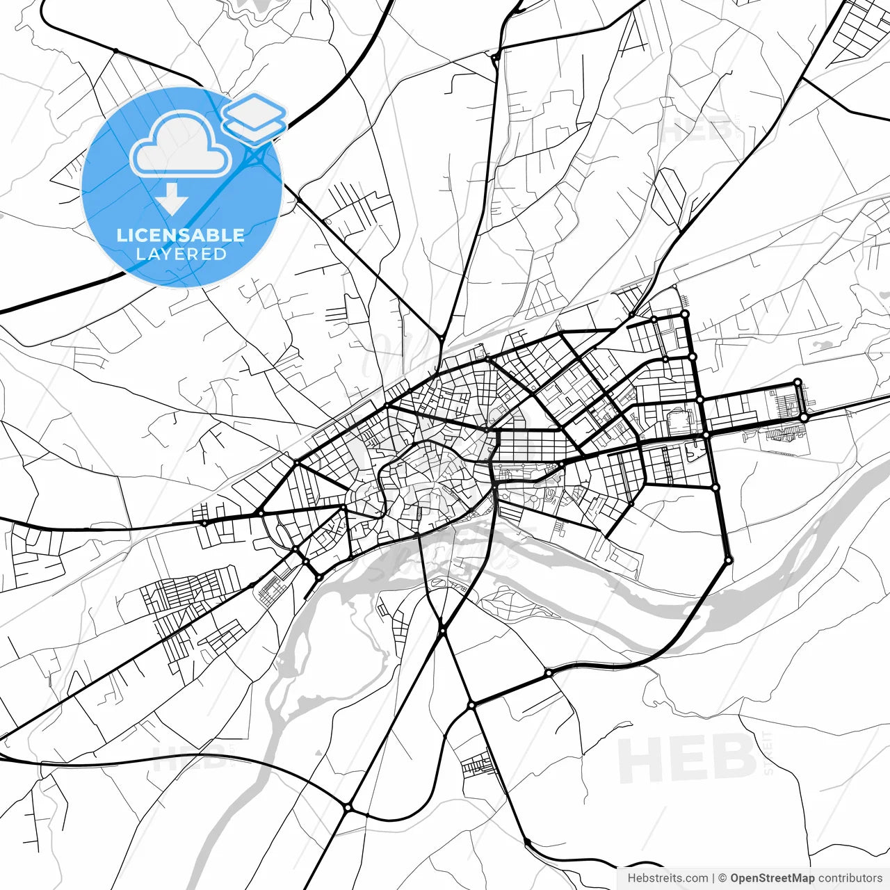 Layered PDF map of Talavera de la Reina, Toledo, Spain
