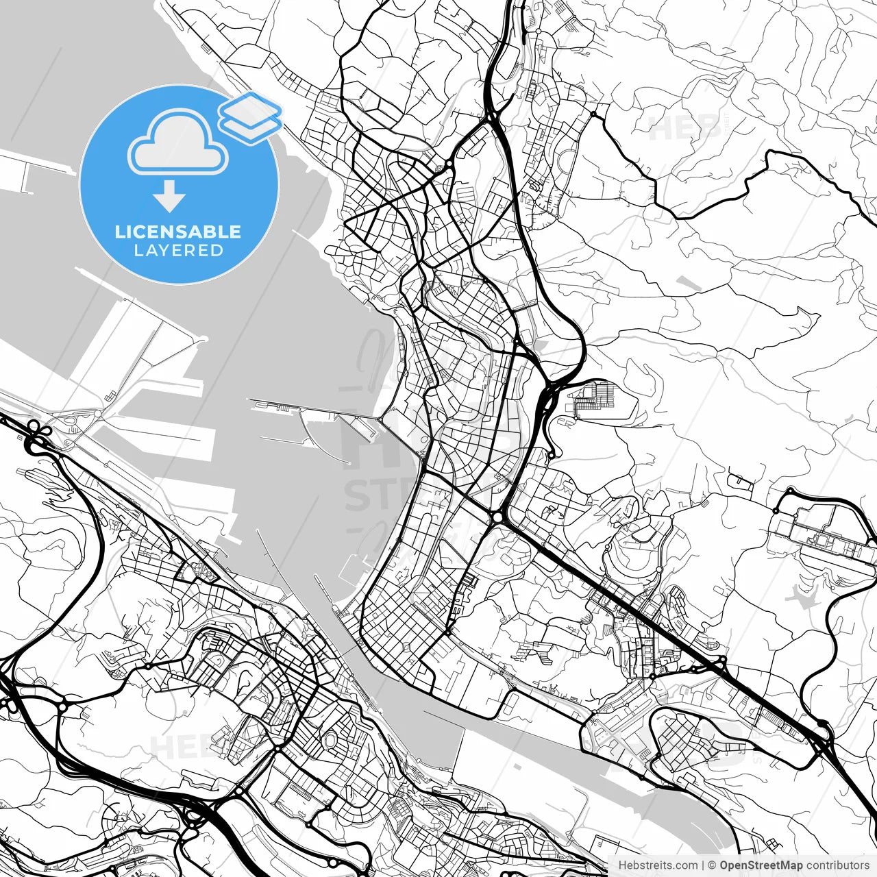 Layered PDF map of Getxo, Bizkaia, Spain