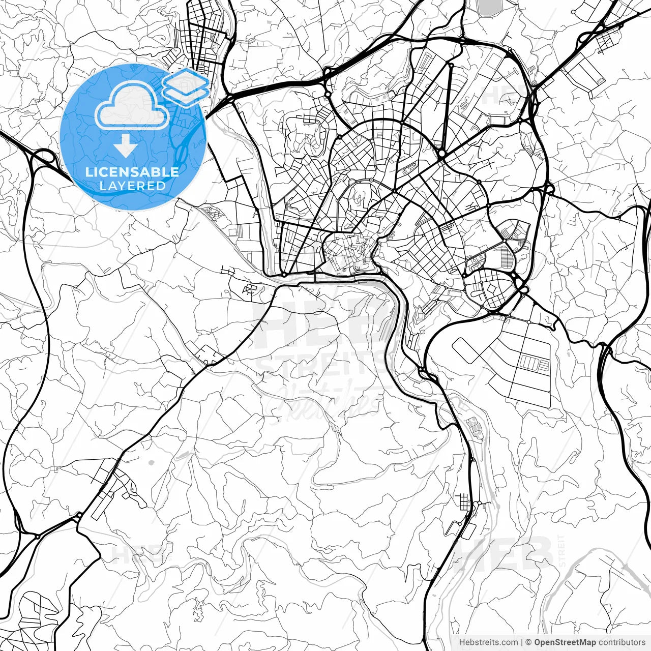 Layered PDF map of Manresa, Barcelona, Spain